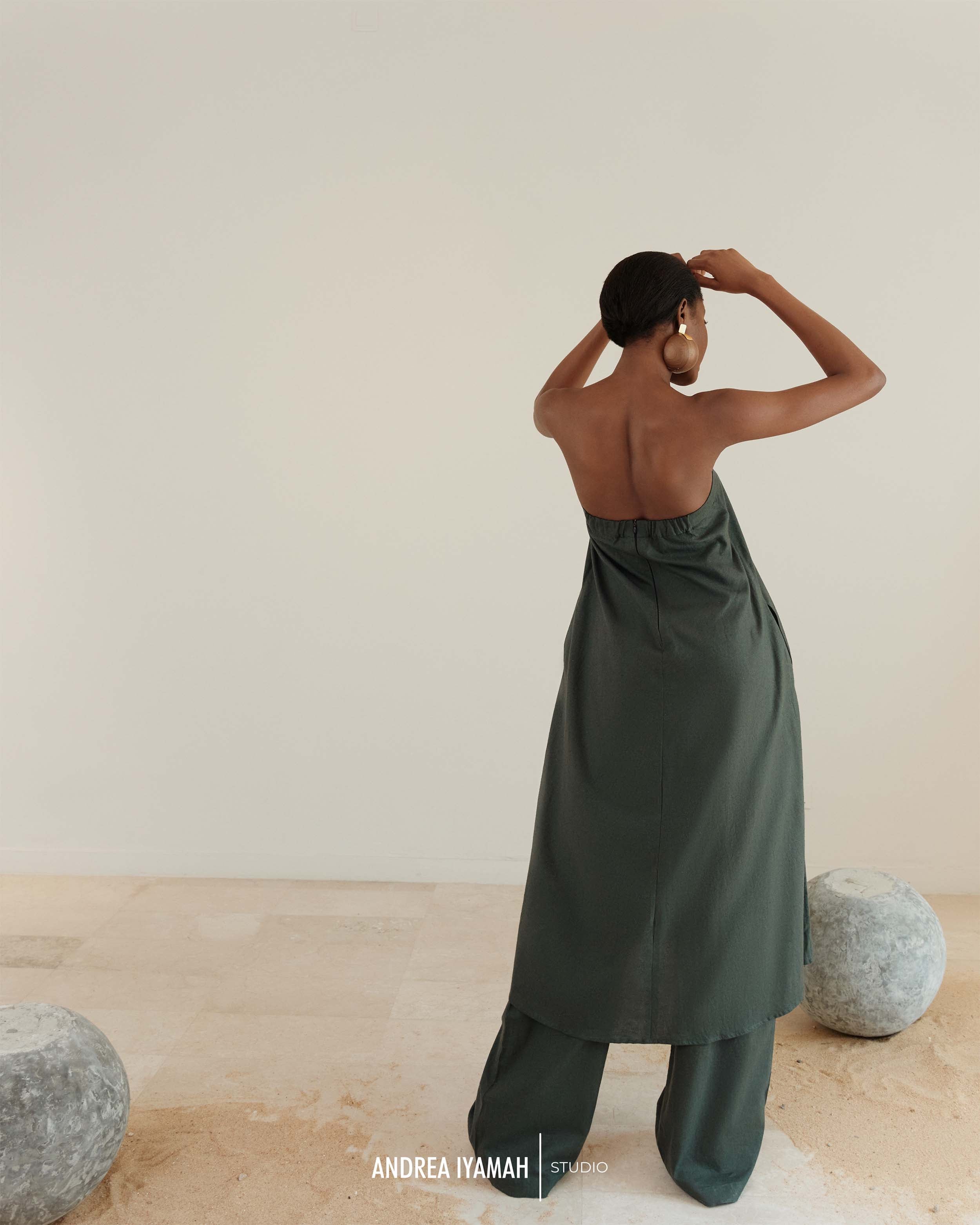 MANTU GREEN SHIRT DRESS