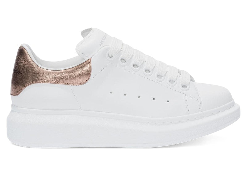 Alexander McQueen Oversized Sneakers in White  w Rose Gold Tab