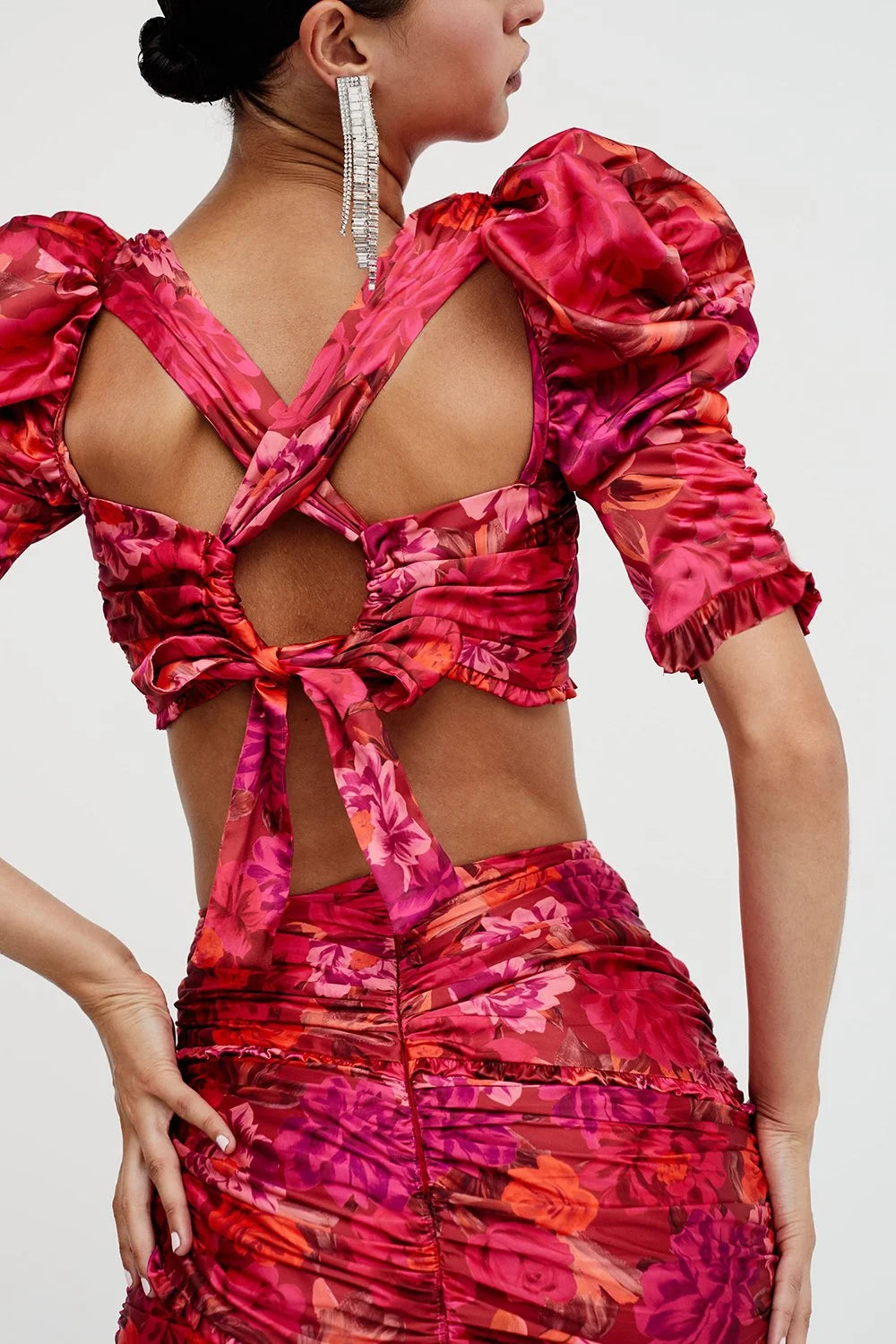 For Love & Lemons Alia Cross Front Crop Top