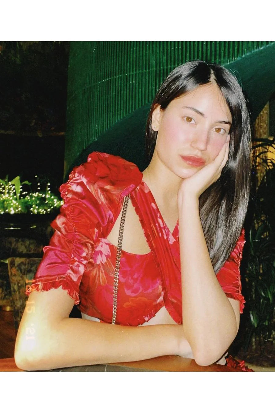 For Love & Lemons Alia Cross Front Crop Top