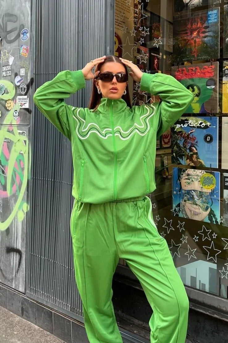 House of Sunny All Star Tracksuit Top - Perfect Green