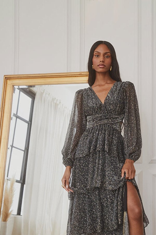 ASTR the Label Anora Dress - Black Multi