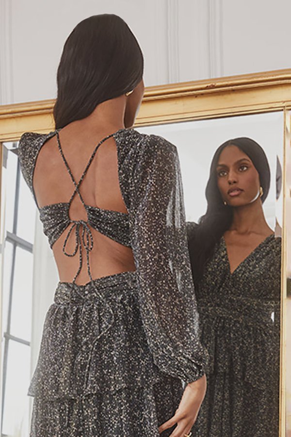 ASTR the Label Anora Dress - Black Multi