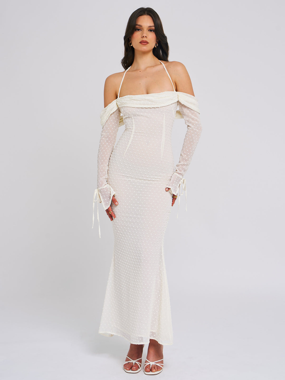 Kaia Long Sleeve Off Shoulder Maxi Dress (Archive Sale)