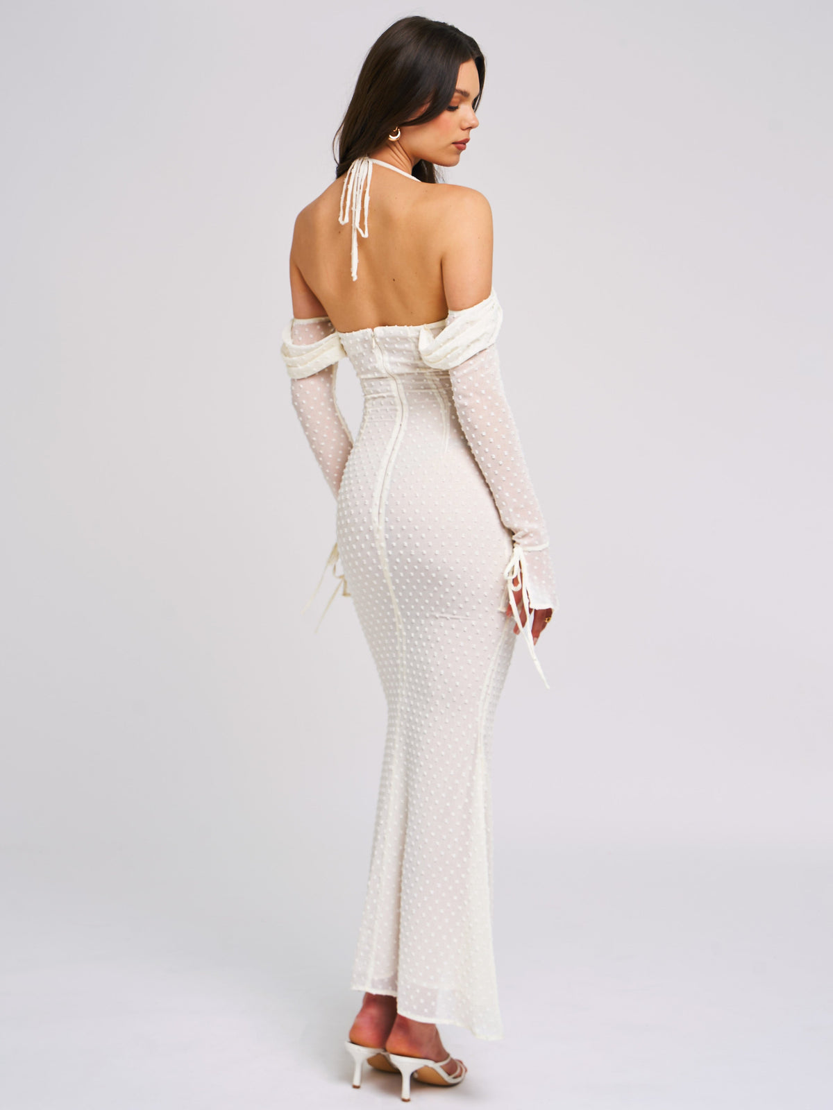 Kaia Long Sleeve Off Shoulder Maxi Dress (Archive Sale)