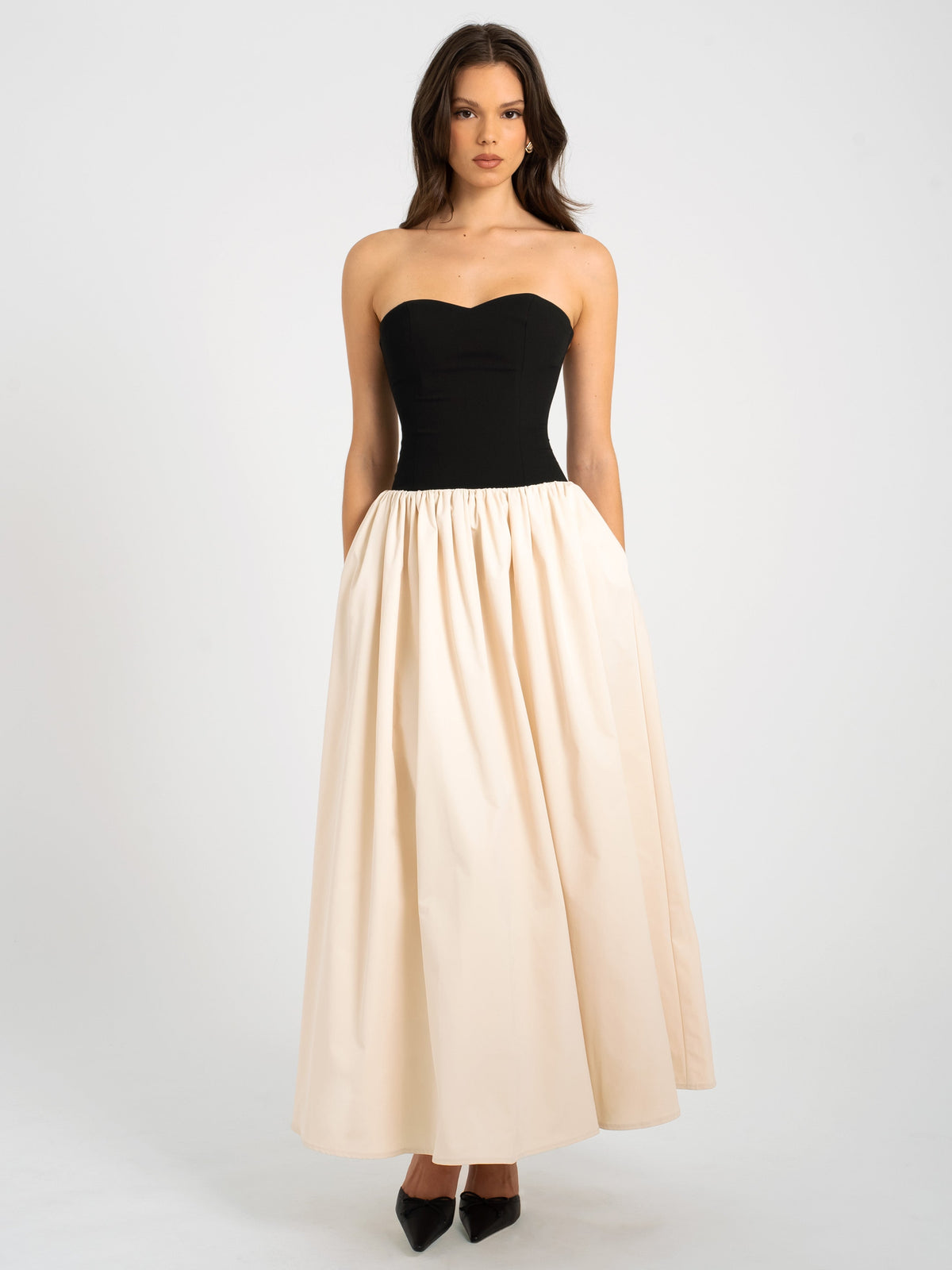 Sana Sweetheart Lace-up Back Drop Waist Maxi Dress (Archive Sale)