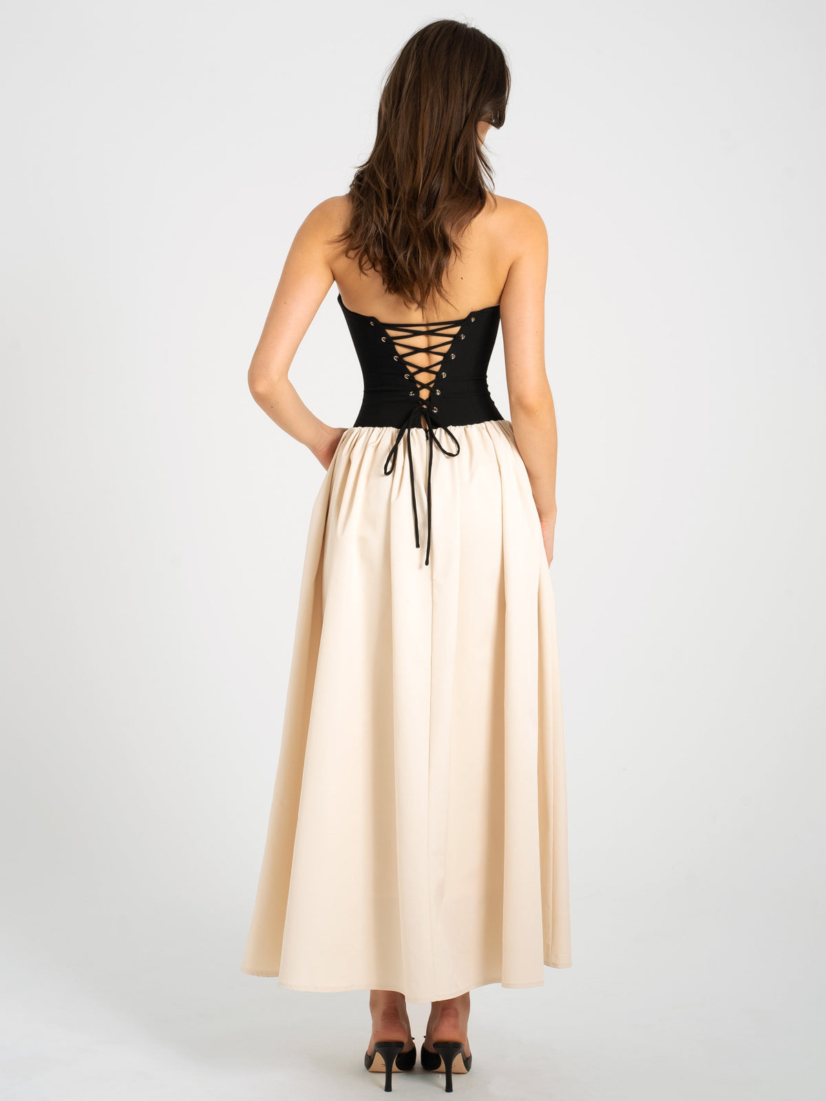 Sana Sweetheart Lace-up Back Drop Waist Maxi Dress (Archive Sale)