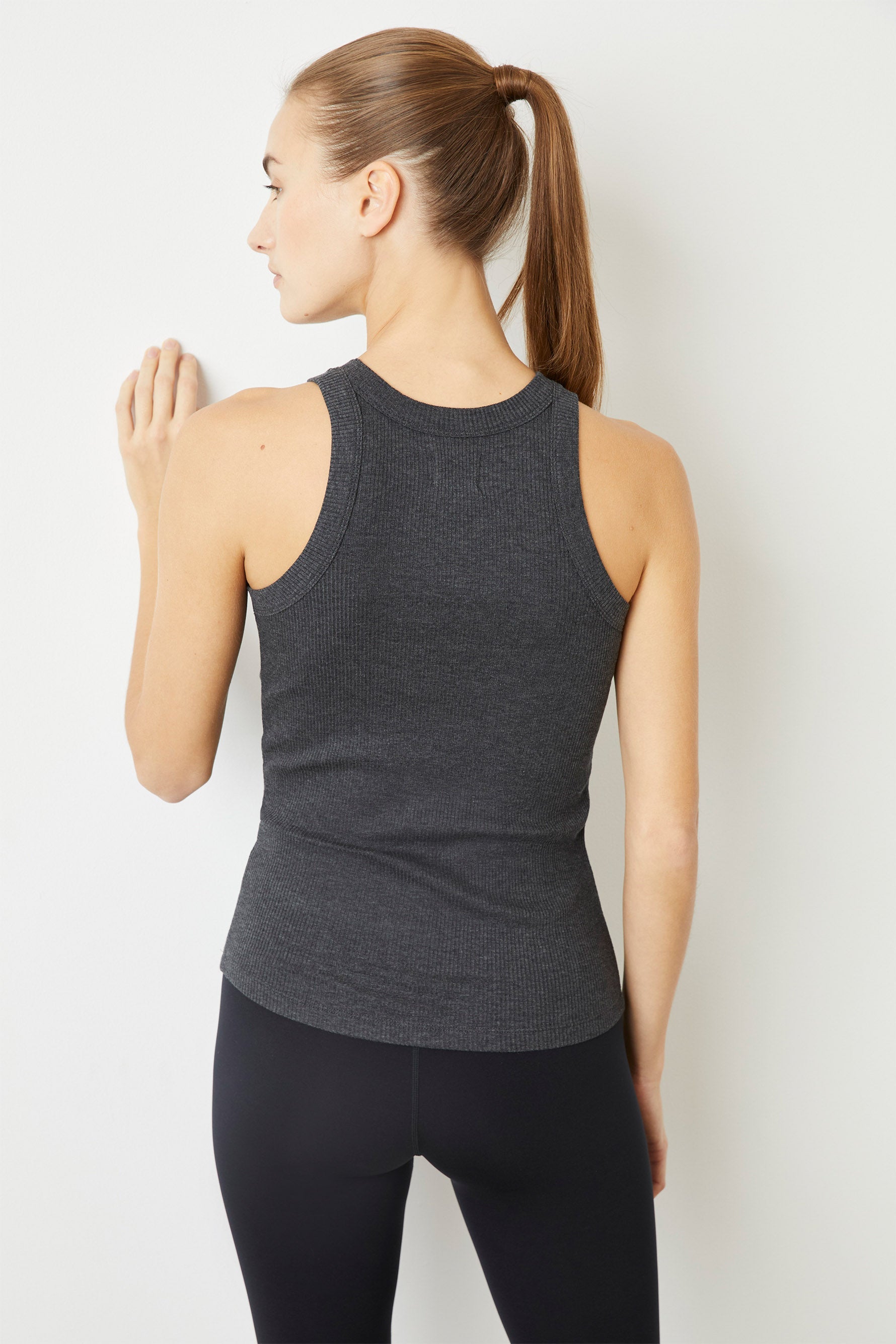 Rivington Ribbed Tank - Charcoal Heather