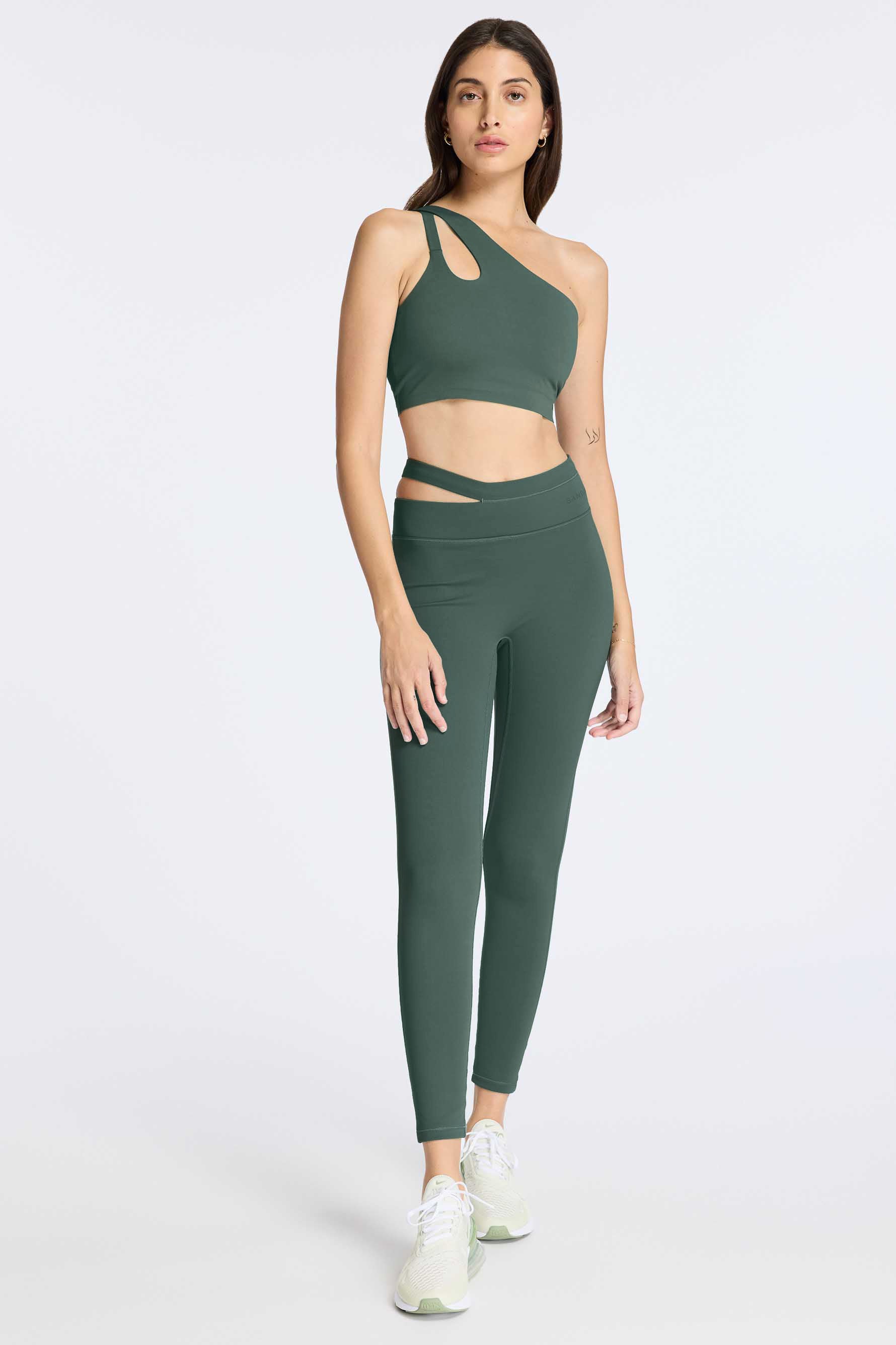 Aria One Shoulder Bra - Balsam Green