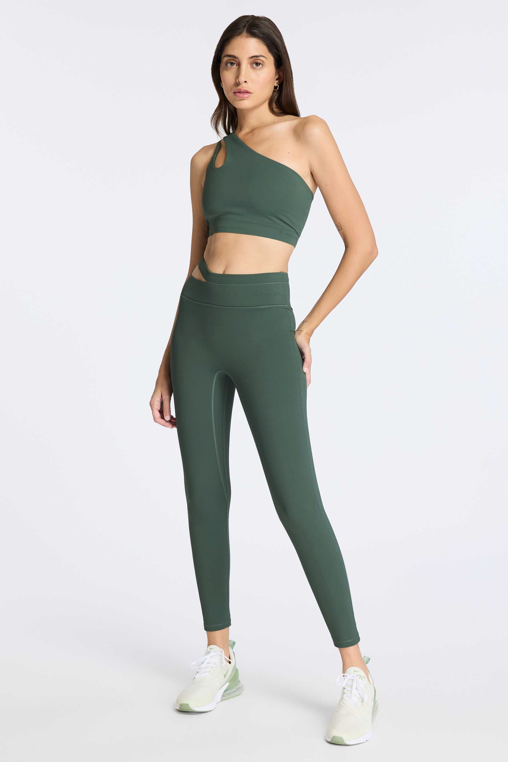 Aria Asymmetric Legging - Balsam Green