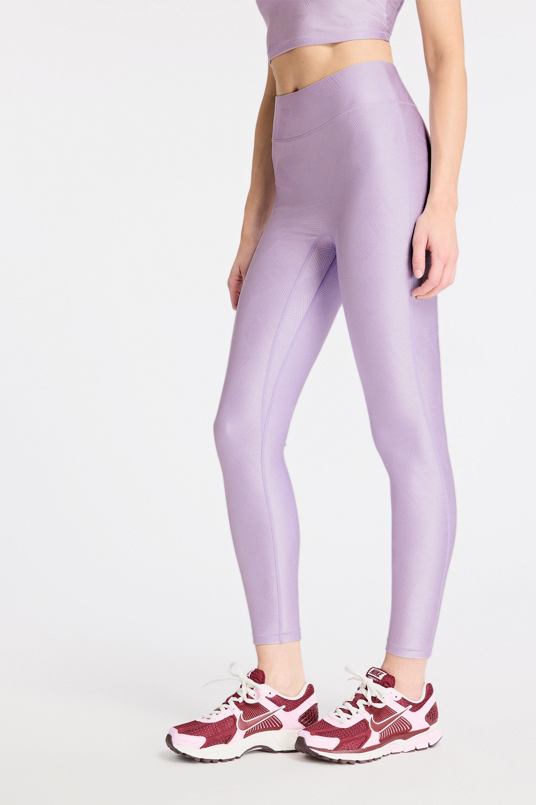 Center Stage Geo Jacquard Legging - Lilac Haze