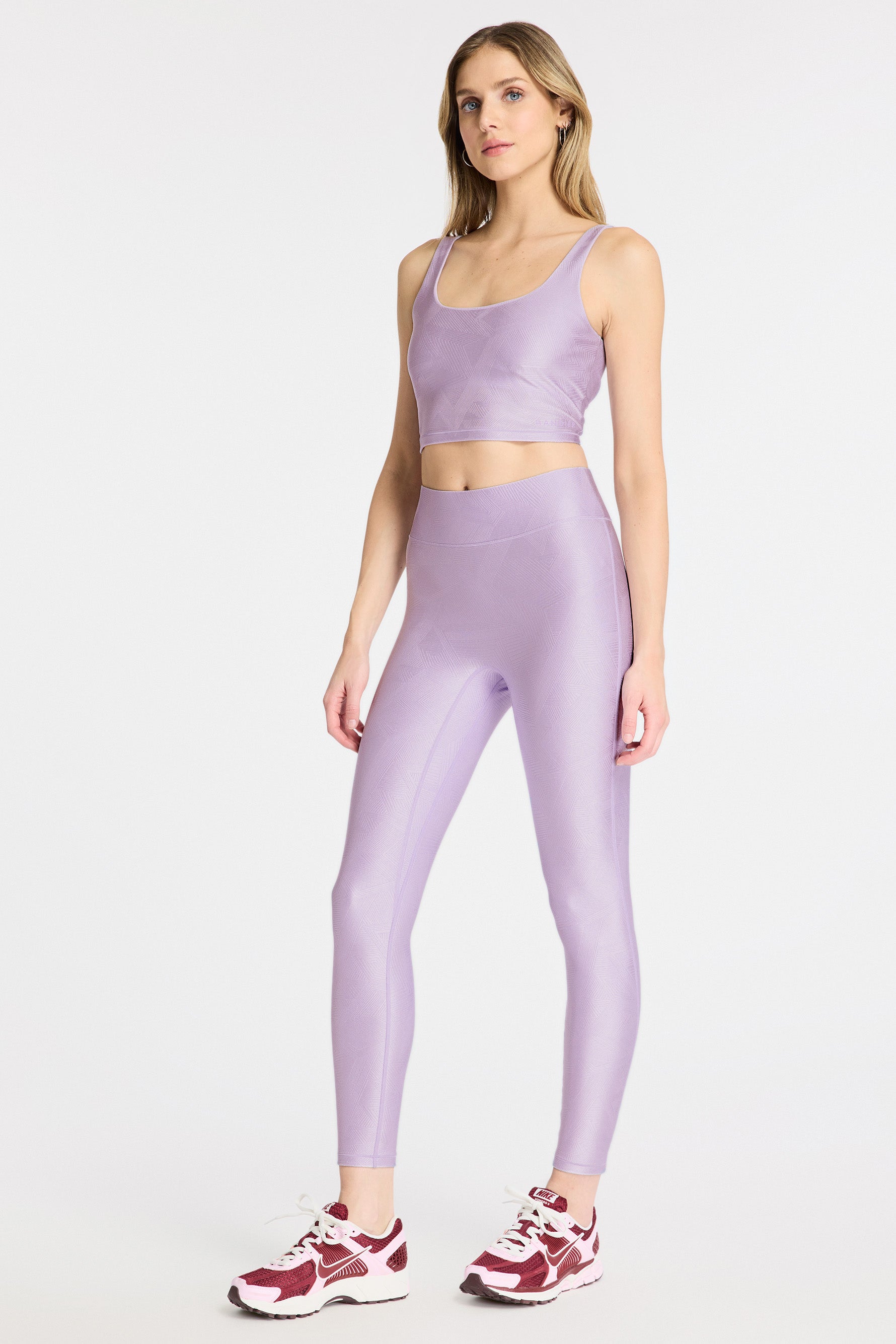 Center Stage Geo Jacquard Legging - Lilac Haze