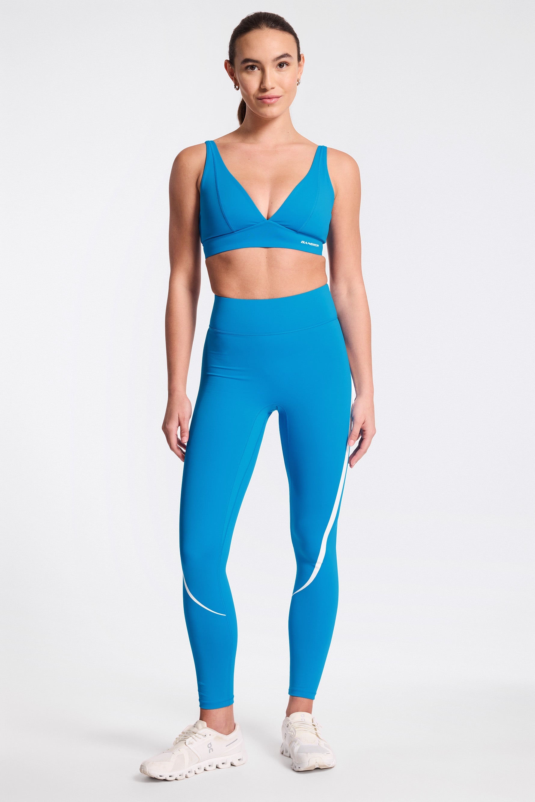 Center Stage Contrast Legging - Blue/white