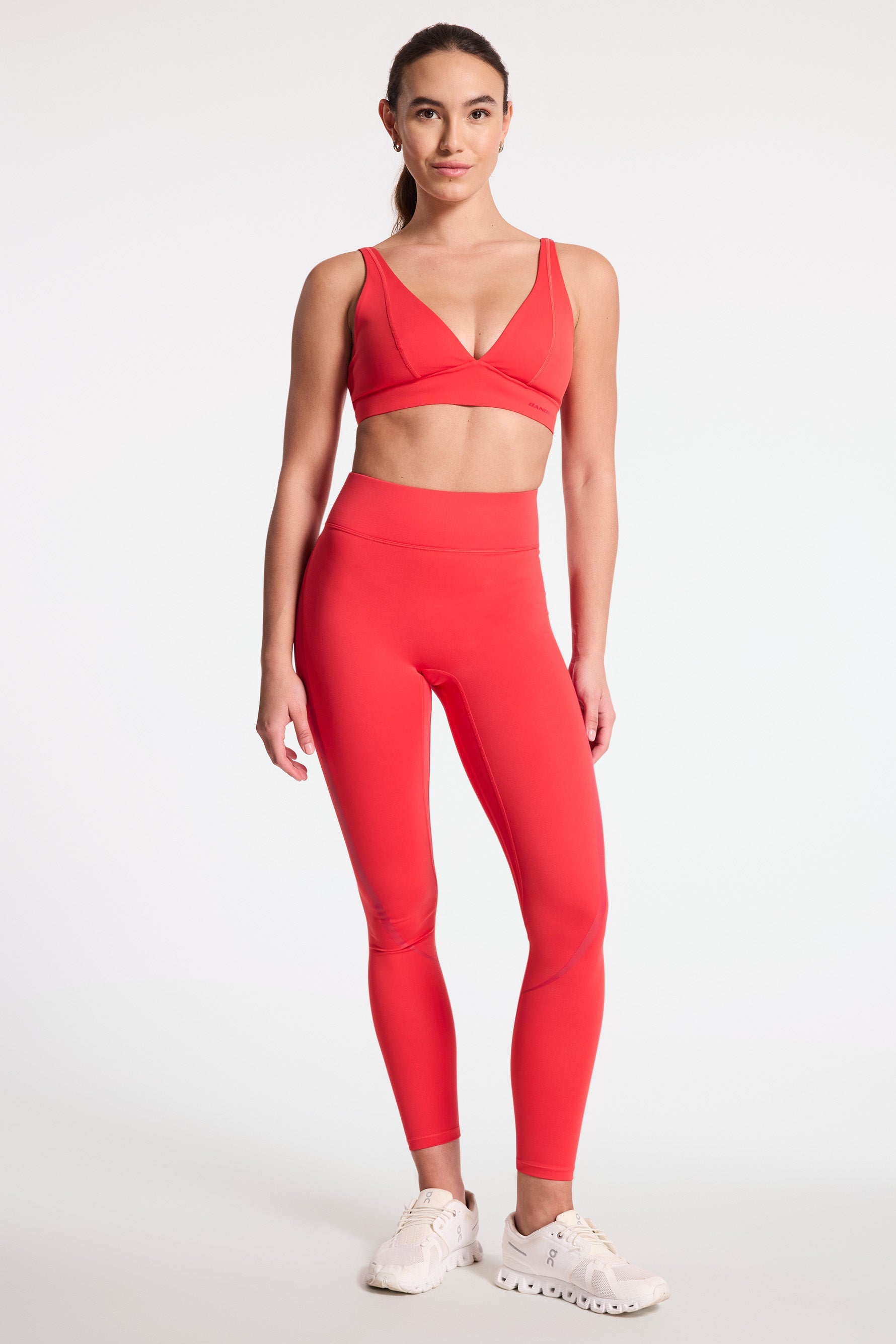 Center Stage Contrast Legging - Lollipop/tango Red