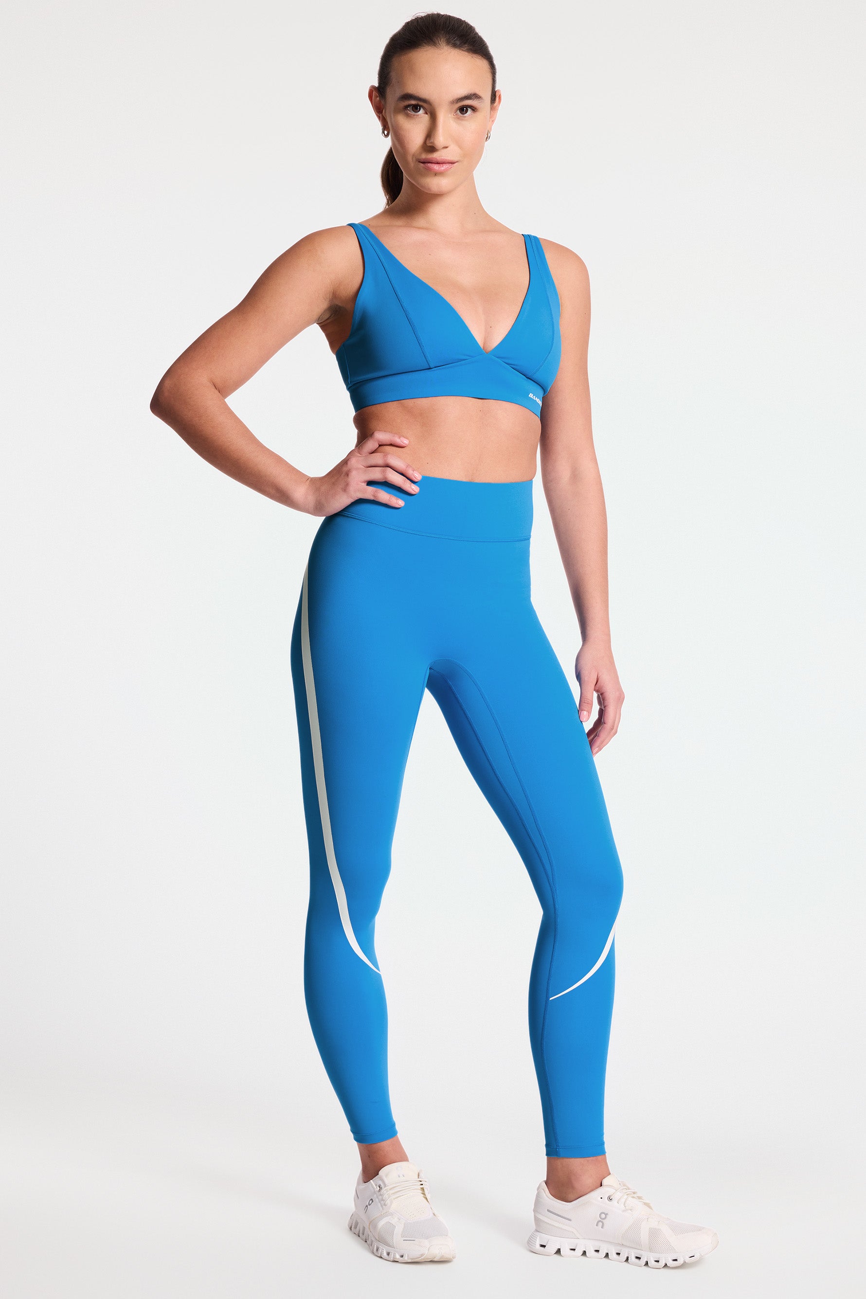 Center Stage Contrast Legging - Blue/white