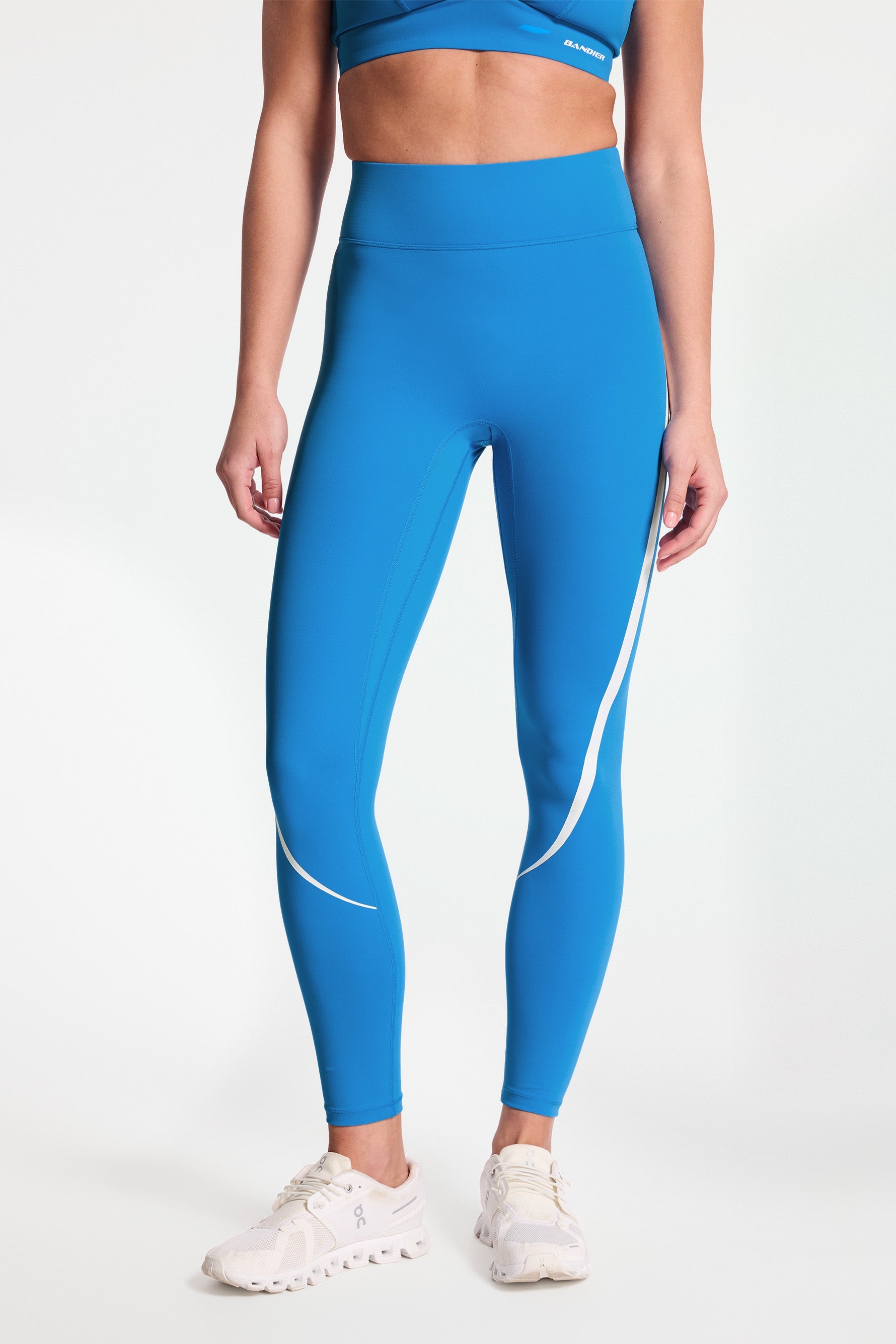 Center Stage Contrast Legging - Blue/white