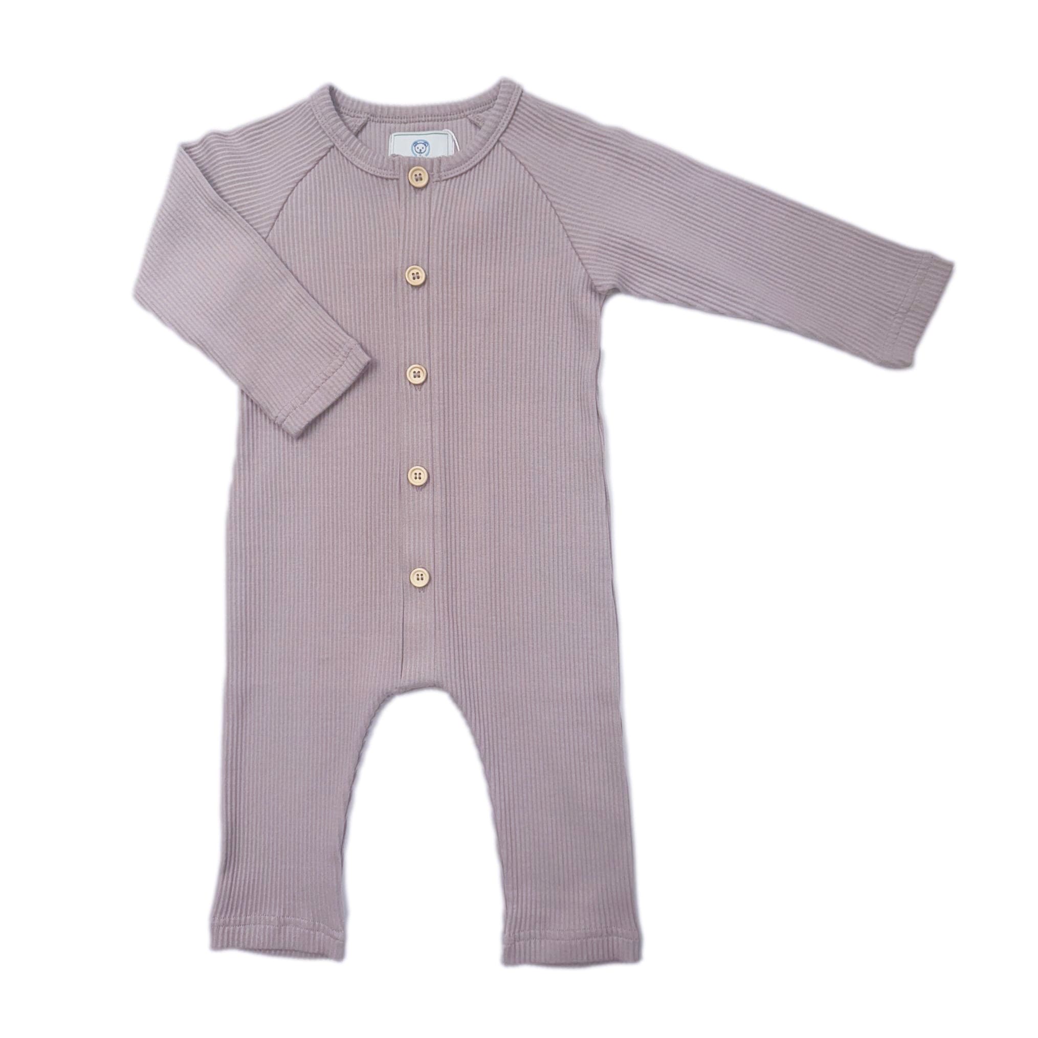 Ribbed Cotton Playsuit - Dusty Pink - Petite Maison Kids