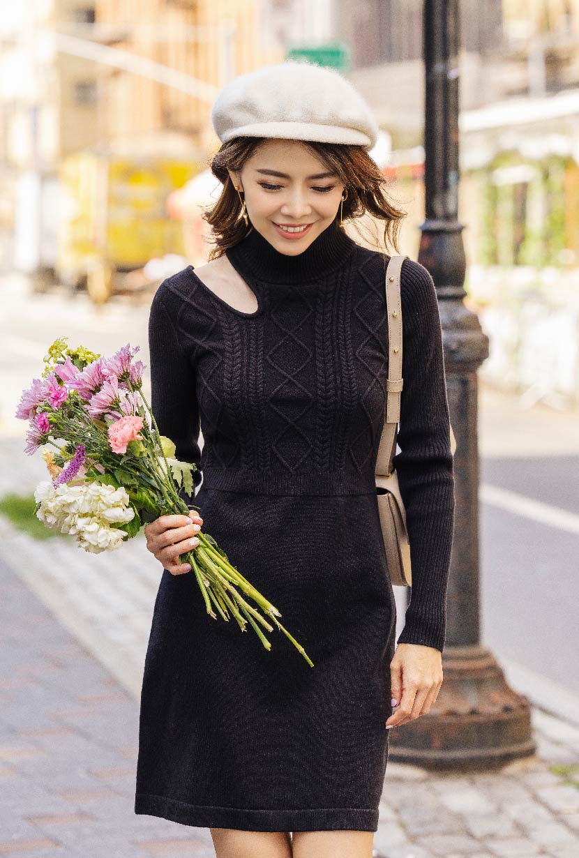 Saffron Knit Dress | Black