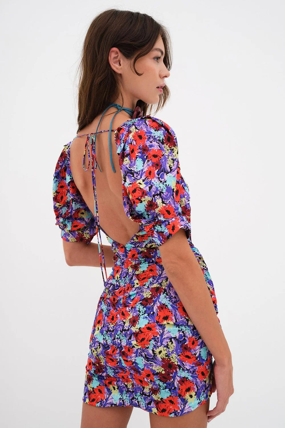 For Love & Lemons Chiara Puff Sleeve Mini Dress