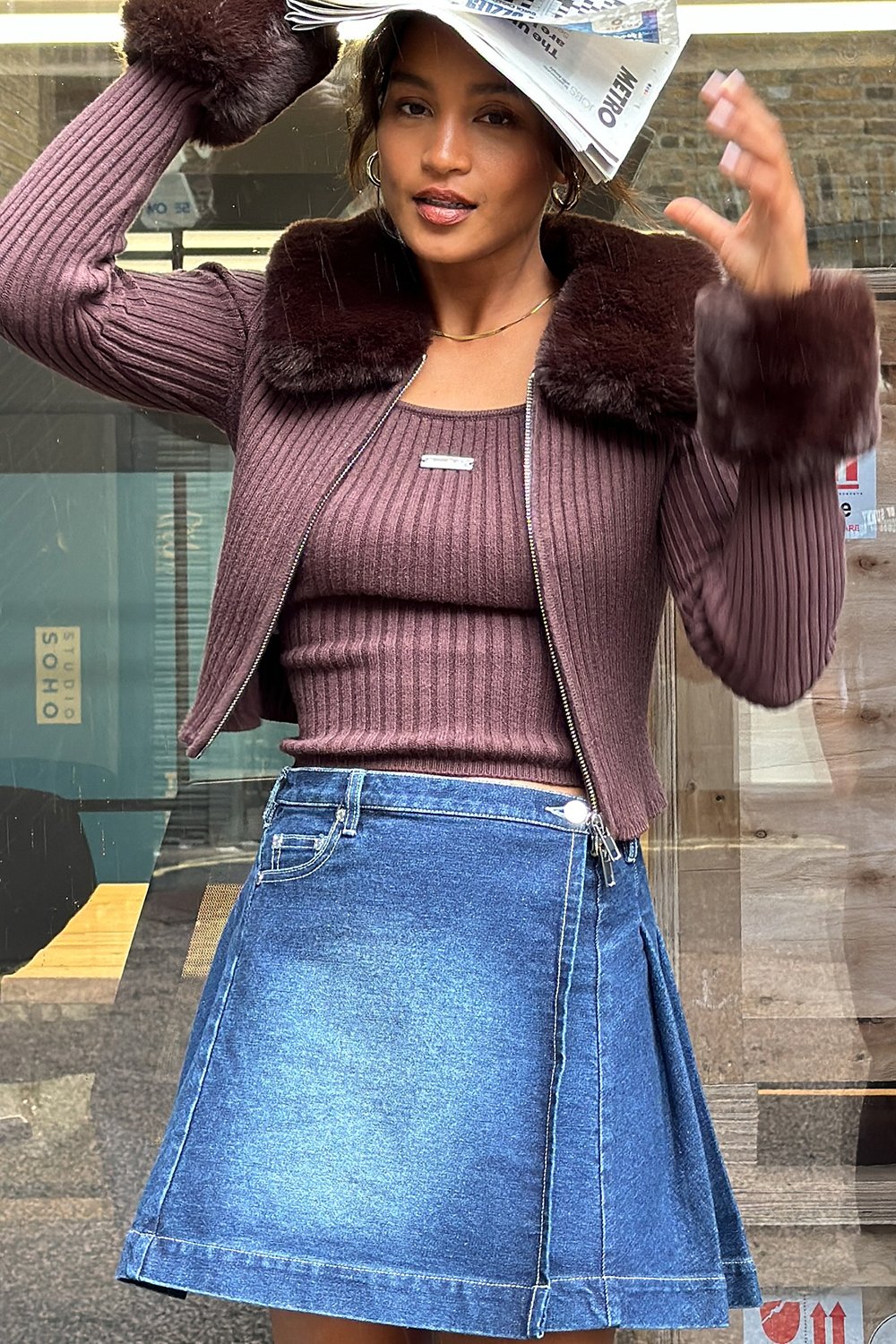 House of Sunny Fade Pleat Skirt