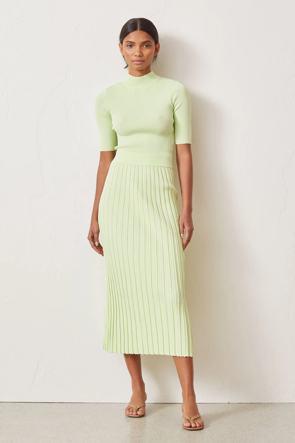 Bec + Bridge Citrus Club Knit Midi Skirt - Key Lime