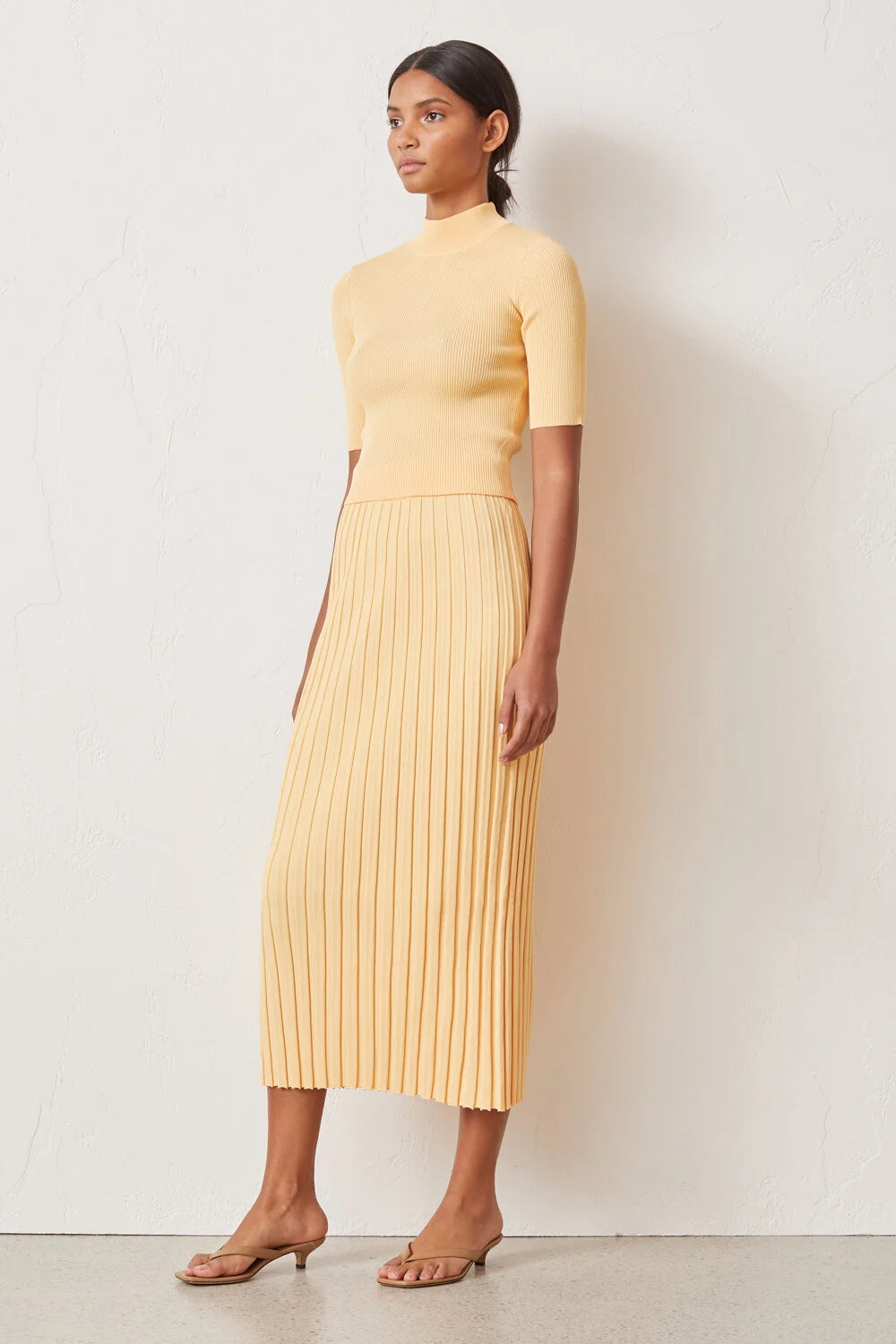 Bec + Bridge Citrus Club Knit Midi Skirt - Melon