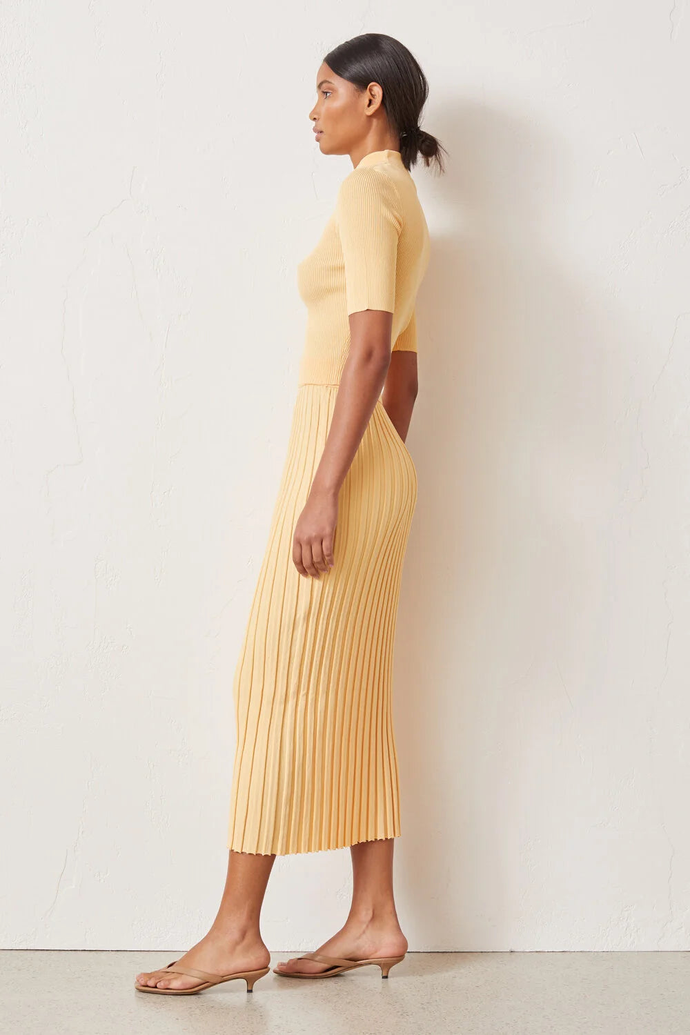 Bec + Bridge Citrus Club Knit Midi Skirt - Melon