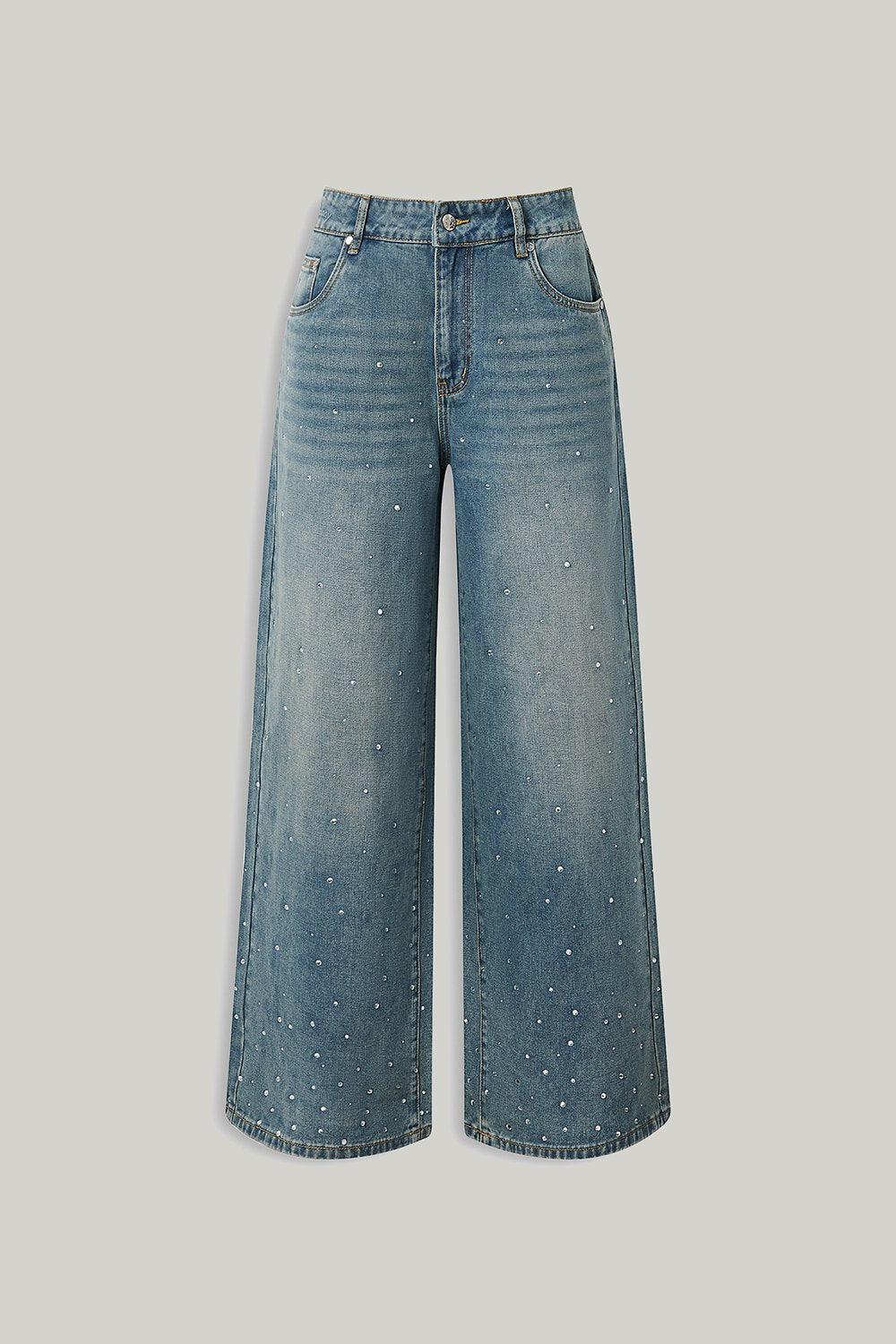 House of Sunny Crystallised Wide Leg Denim