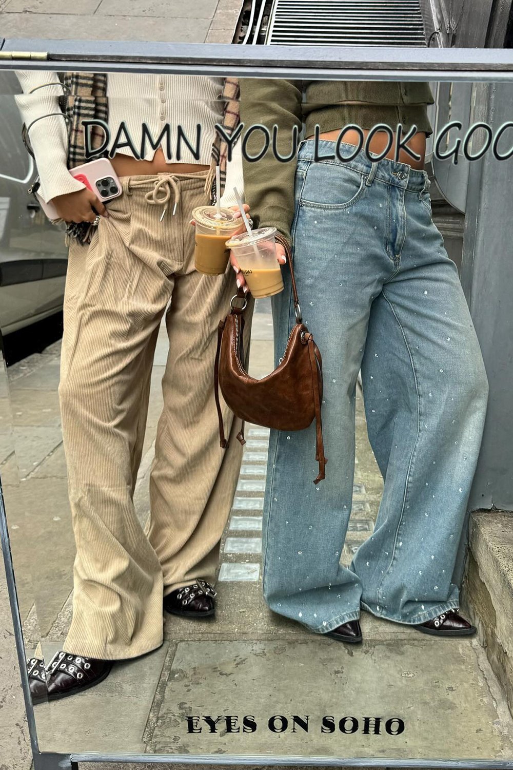 @oliviagraceherring in House of Sunny Crystallised Wide Leg Denim