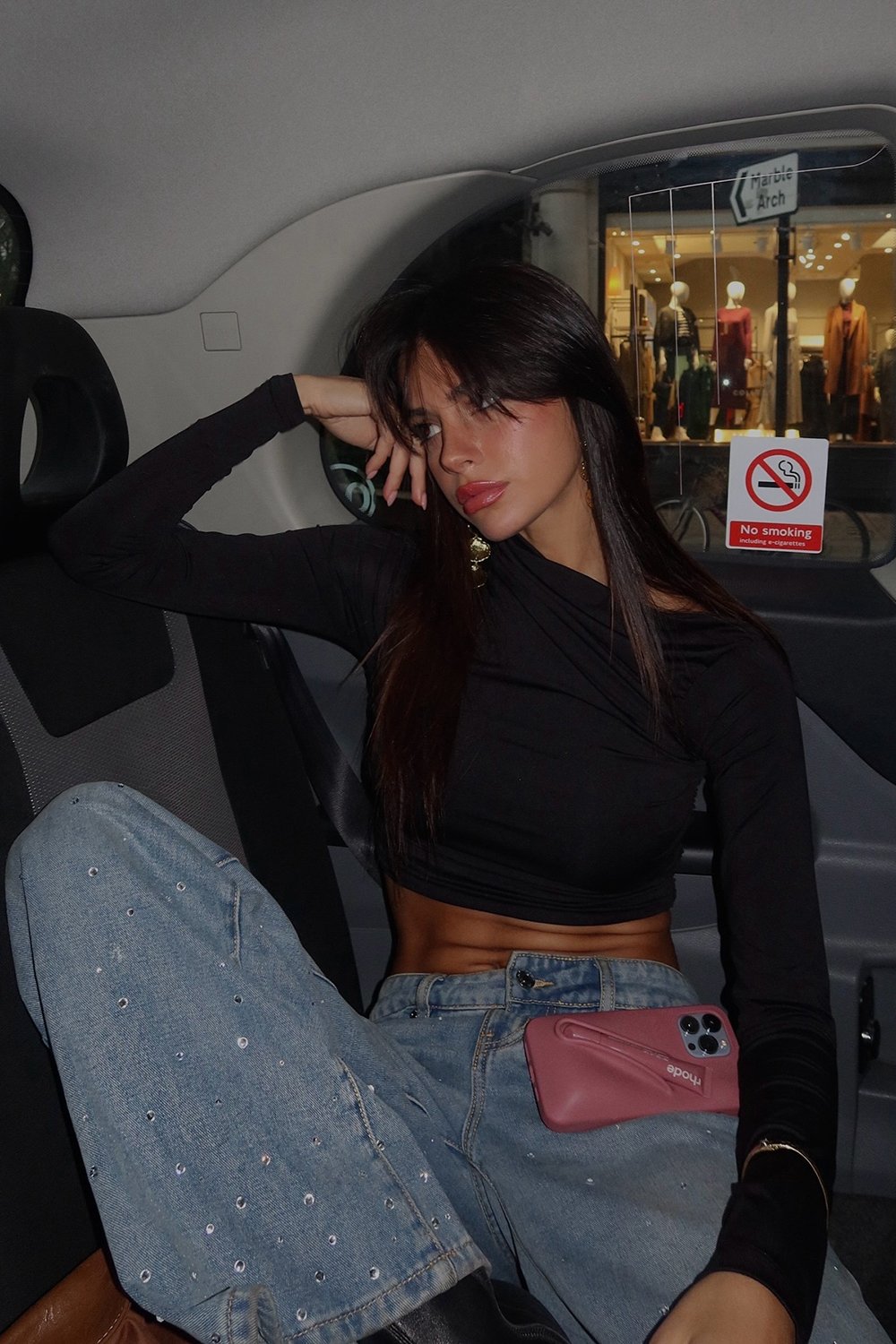 @oliviagrivas in House of Sunny Crystallised Wide Leg Denim