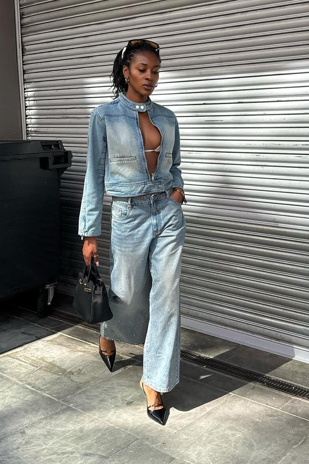 @georgia_3.0 in House of Sunny Crystallised Wide Leg Denim