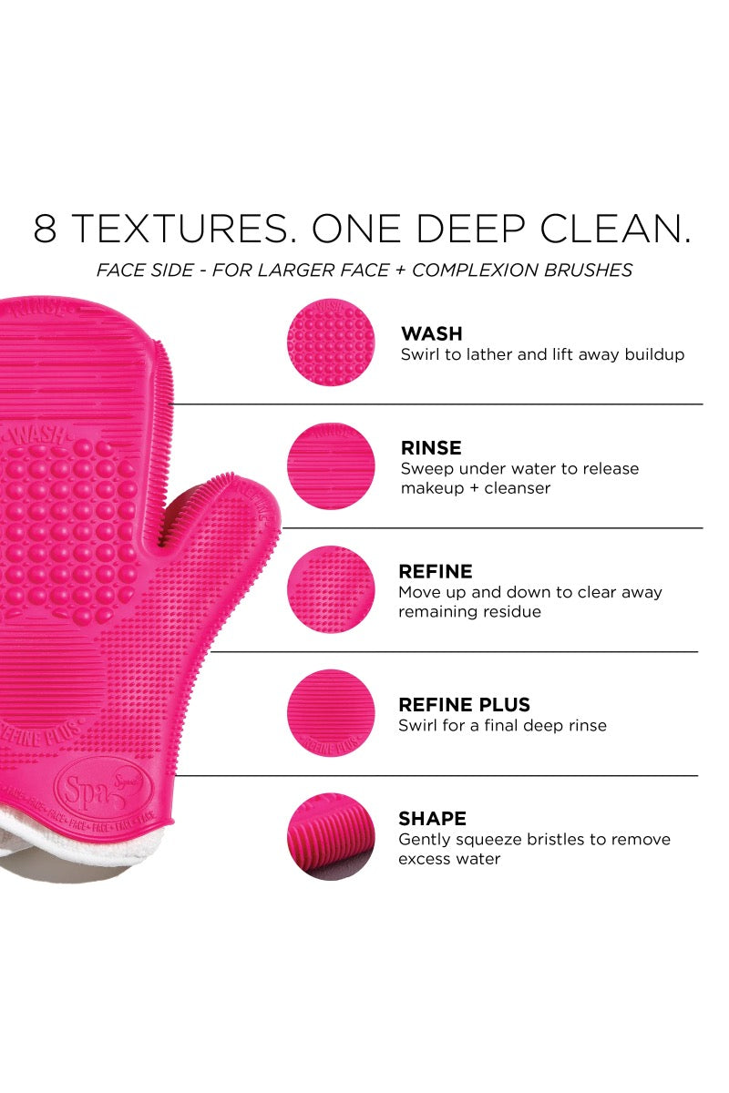 2X Sigma Spa¨ Brush Cleaning Glove - Pink