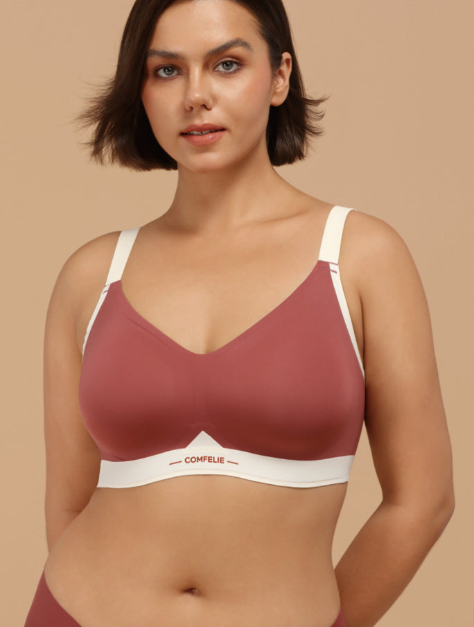 Comfelie Wireless Everyday Comfort Block V-Neck Bra  