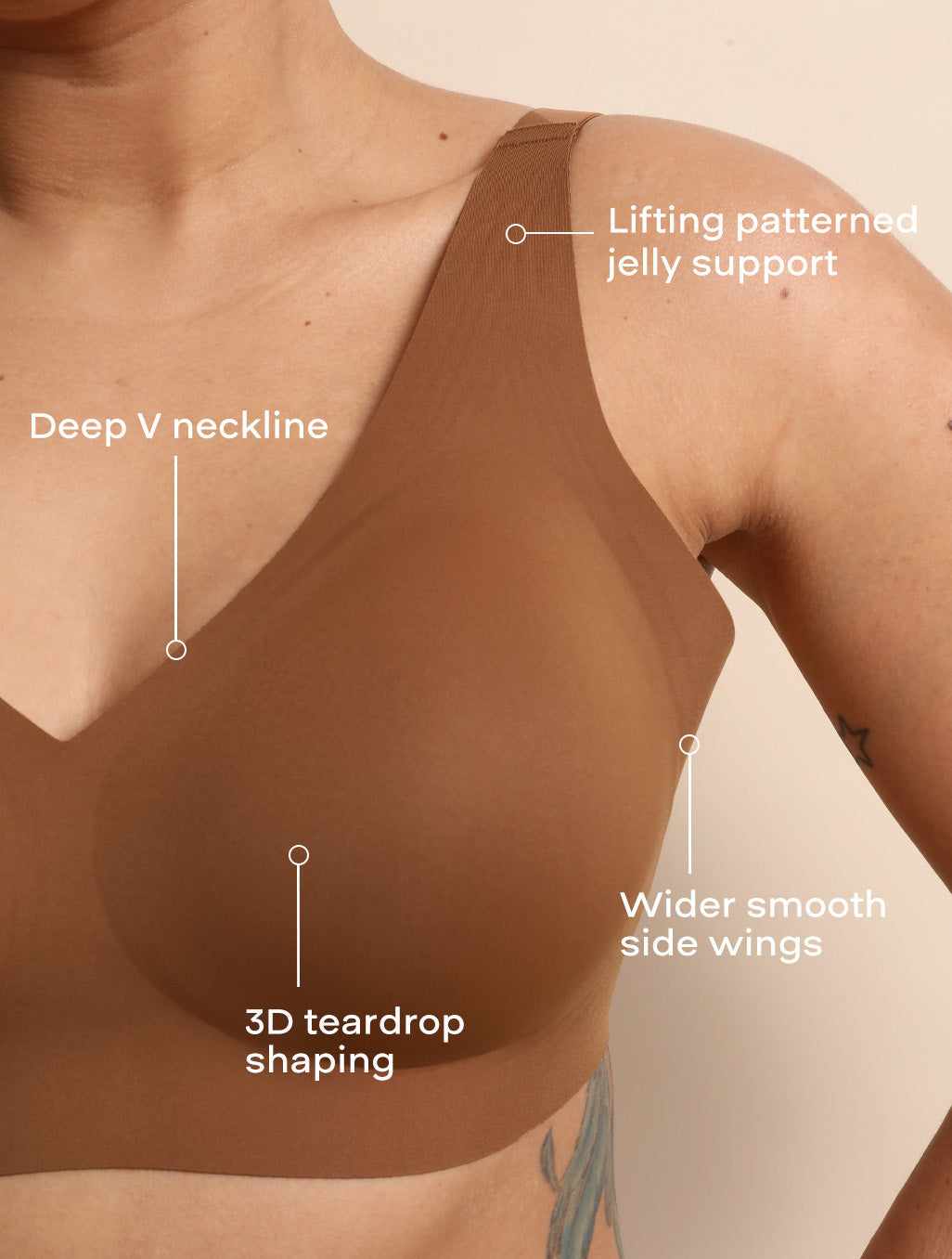 Comfelie Wireless Comfort Cloud Soft Deep V Bra 