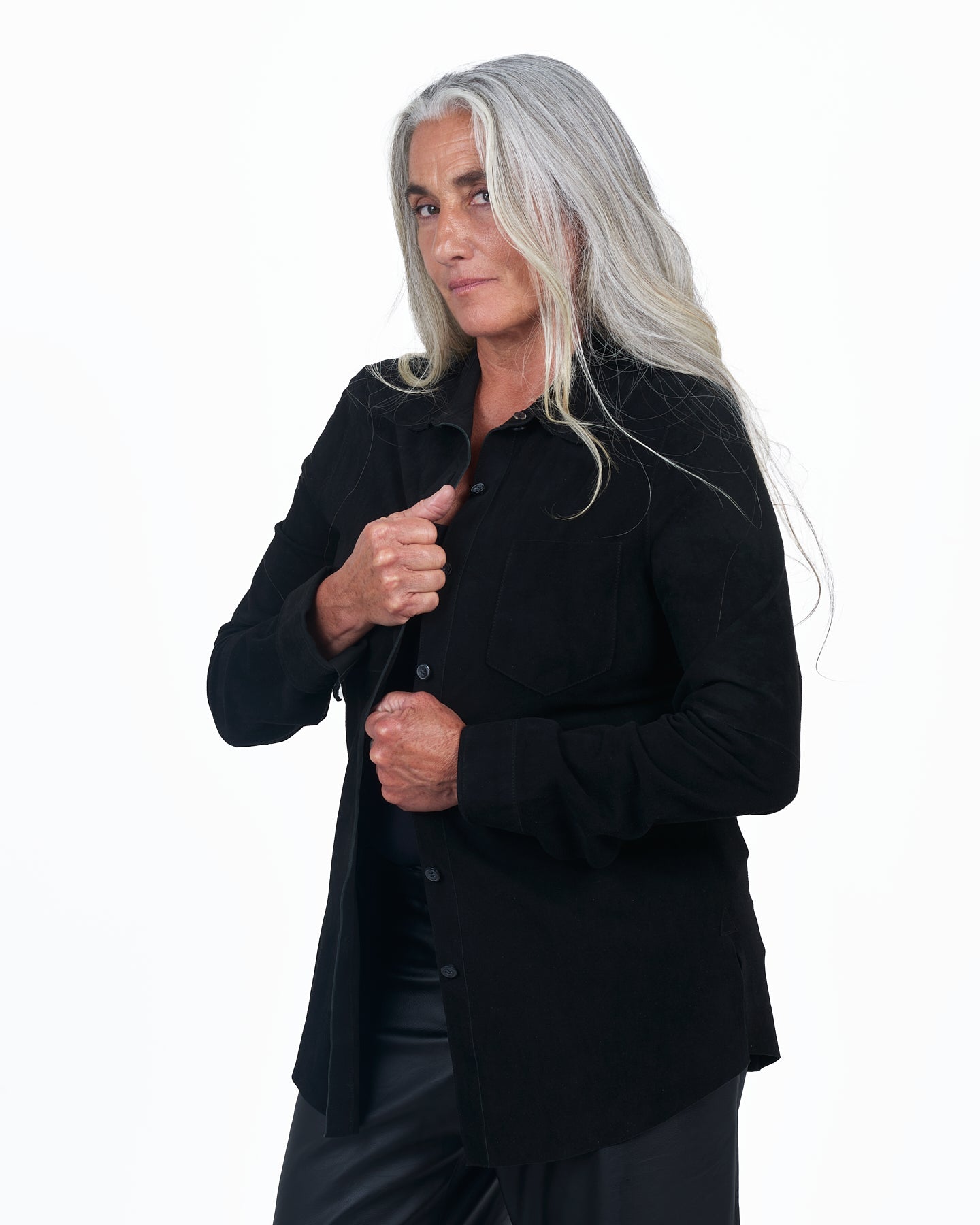 Giacca Lusso Britta Suede Blouse Black