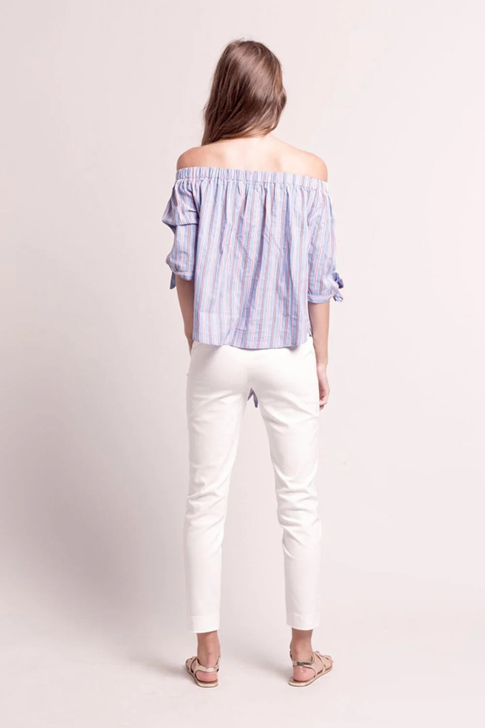 Deby Debo Georgio Striped Off Shoulder Top