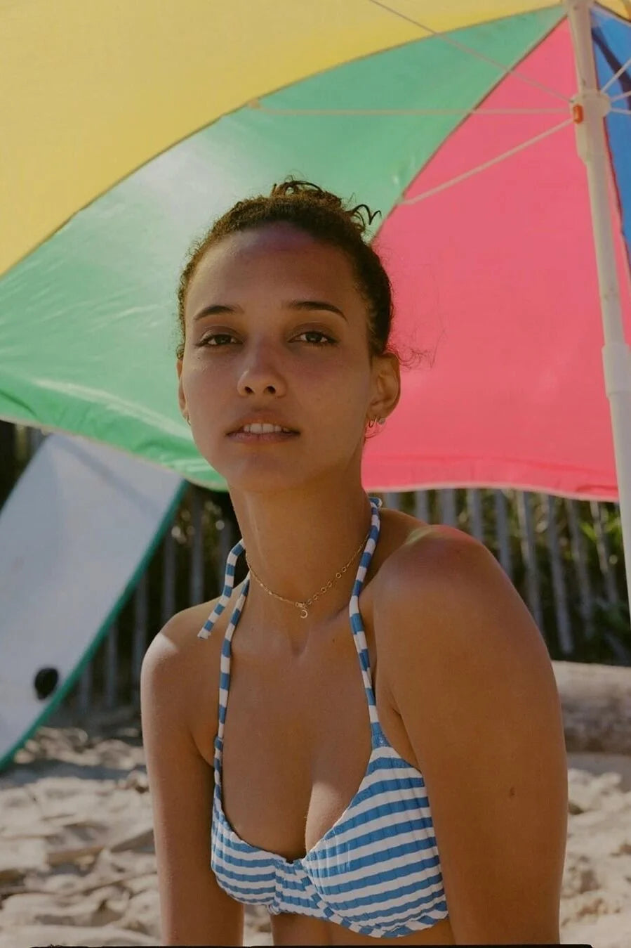 Solid & Striped The Ginger Tie Bikini - Azure Stripe Rib