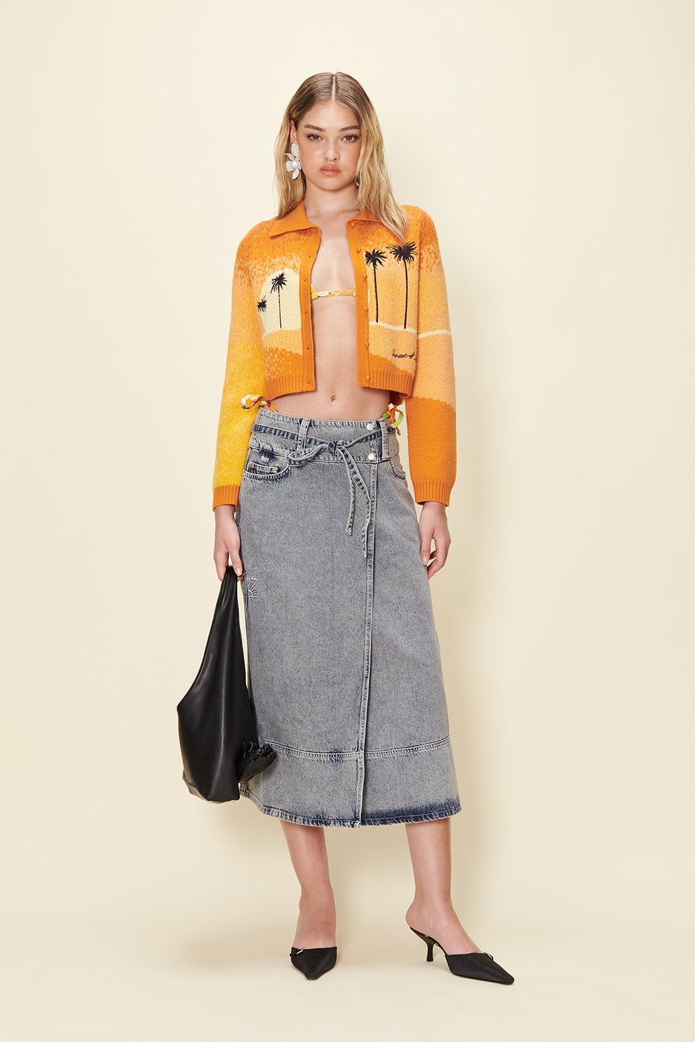 House of Sunny Low Rider Denim Skirt