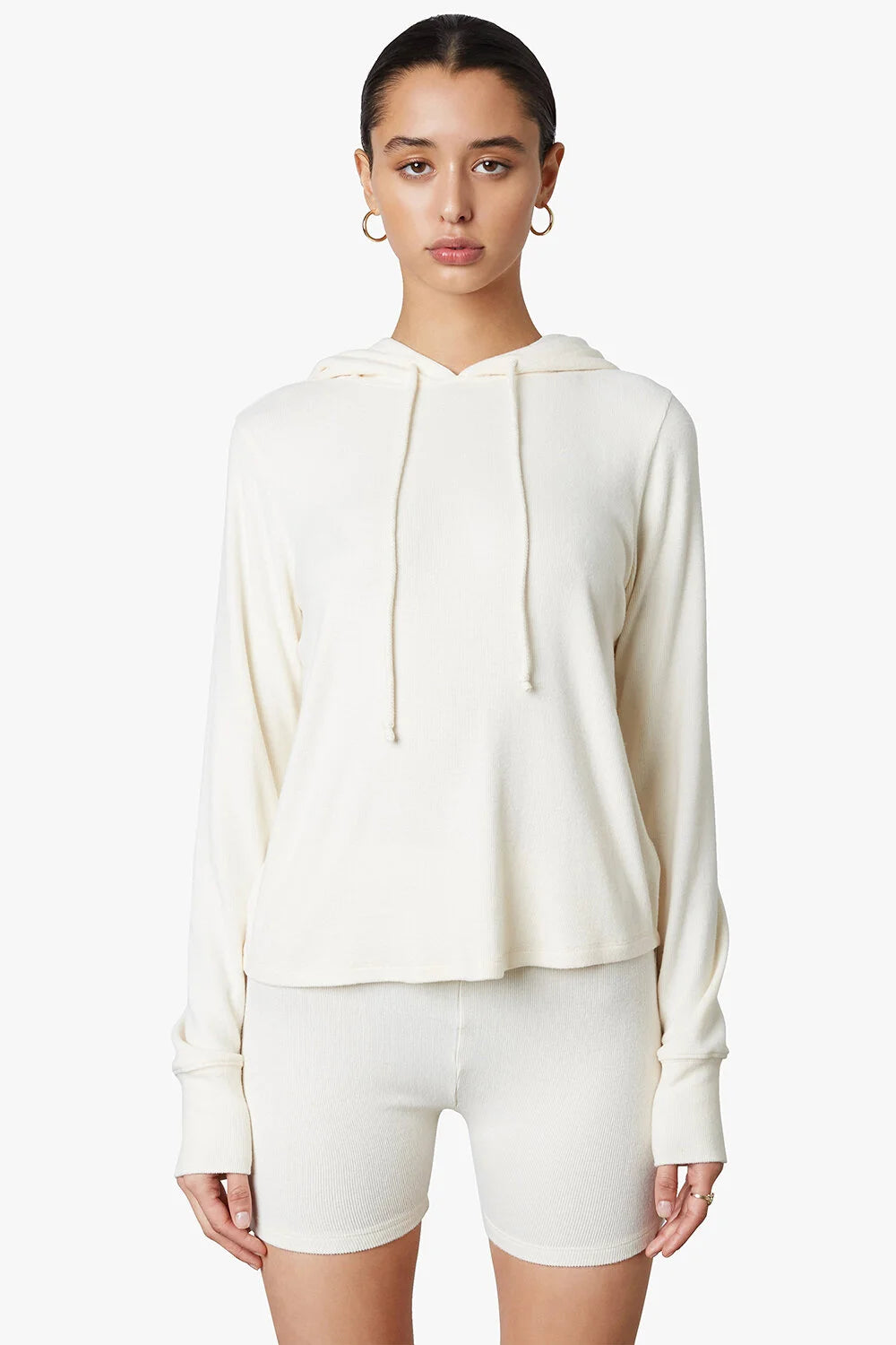 NIA Hacci Rib Hoodie - Oatmilk