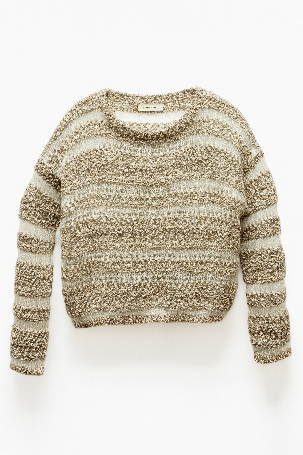 Max Simple Wide Stripe Crewneck Top - Pale Grey