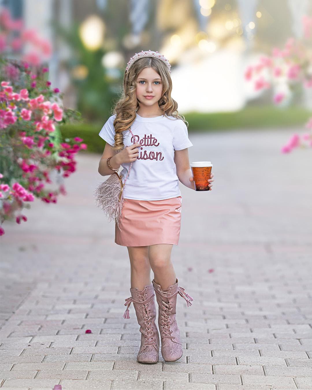 Petite Maison Pink Logo Pima Cotton T-Shirt - Petite Maison Kids