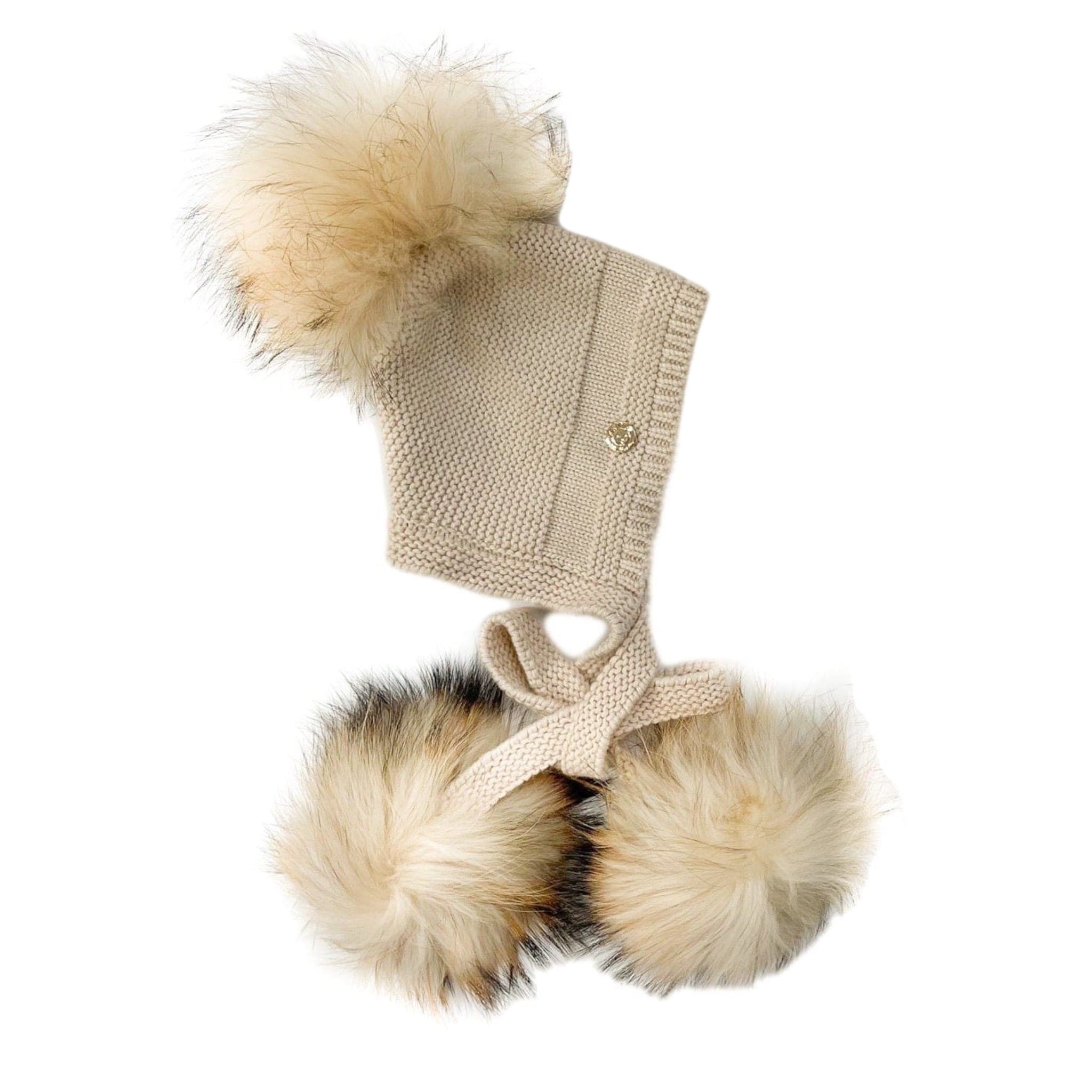 Pasha Three Pom Hat - Cream Poms - Petite Maison Kids
