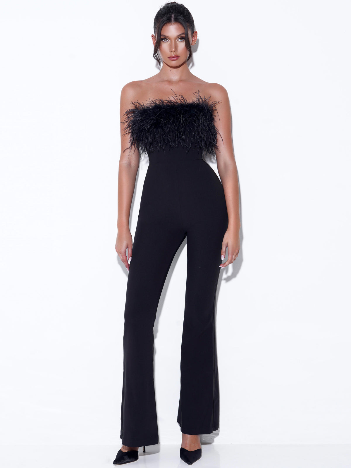 Kylan Black Feather Jumpsuit (Archive Sale)