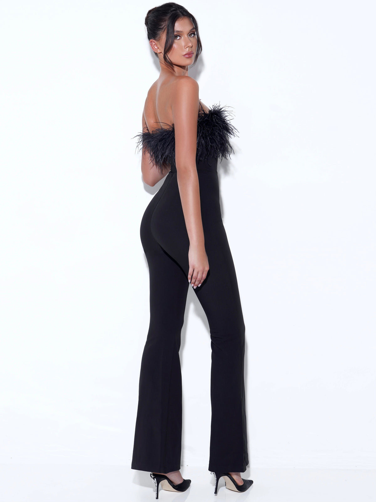 Kylan Black Feather Jumpsuit (Archive Sale)