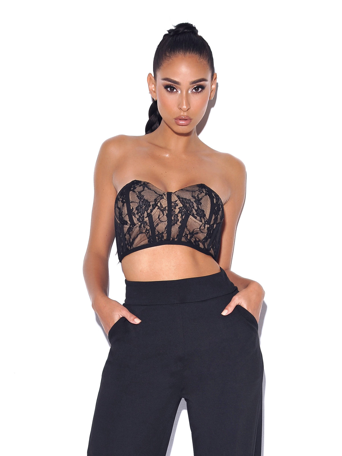 New Romantics Black Lace Corset Top (Archive Sale)