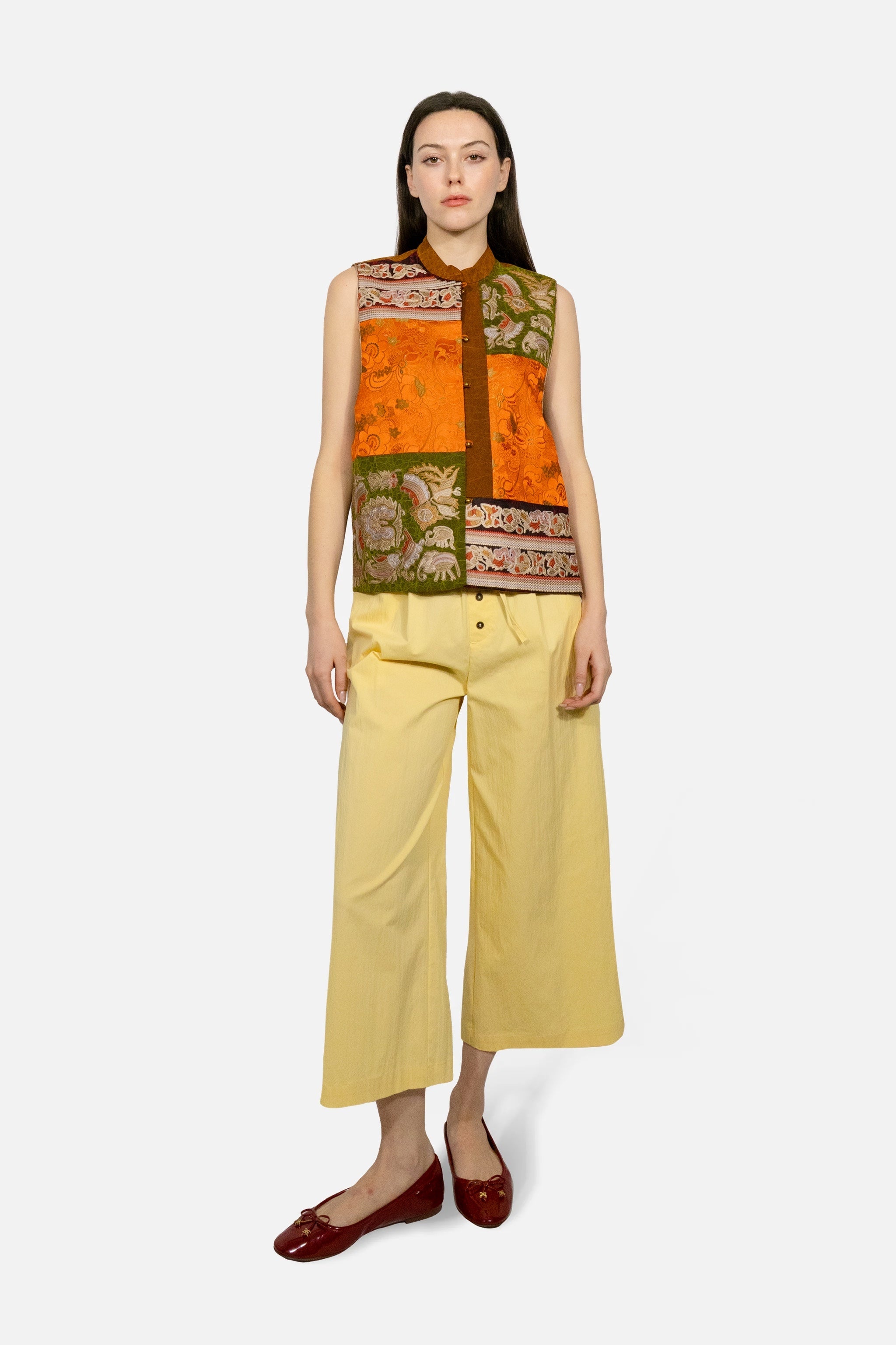 Embroidery Mulberry Silk Vest - Du & Berry