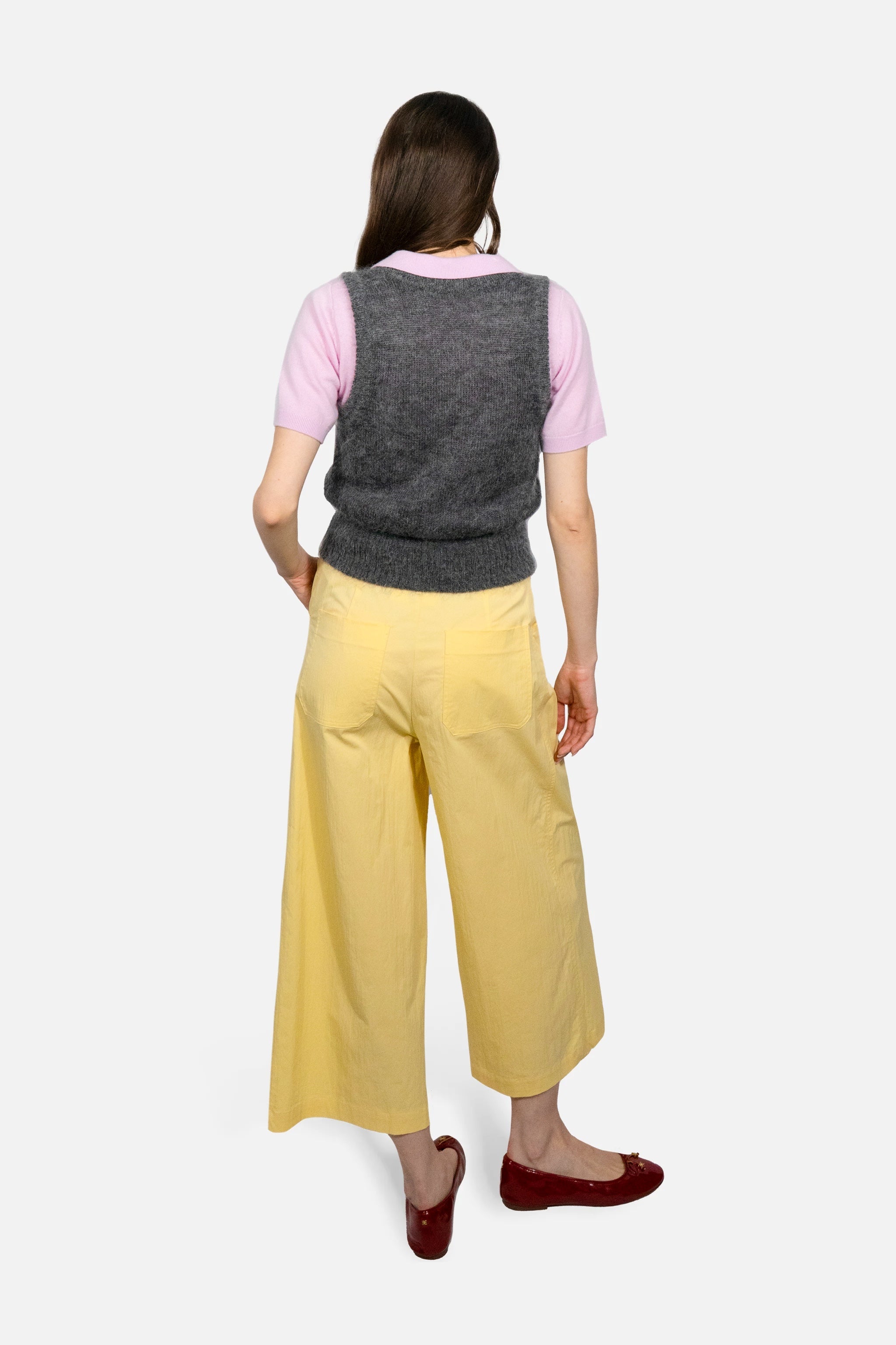 Sway Cotton Palazzo Pants in Butter Yellow - Du & Berry