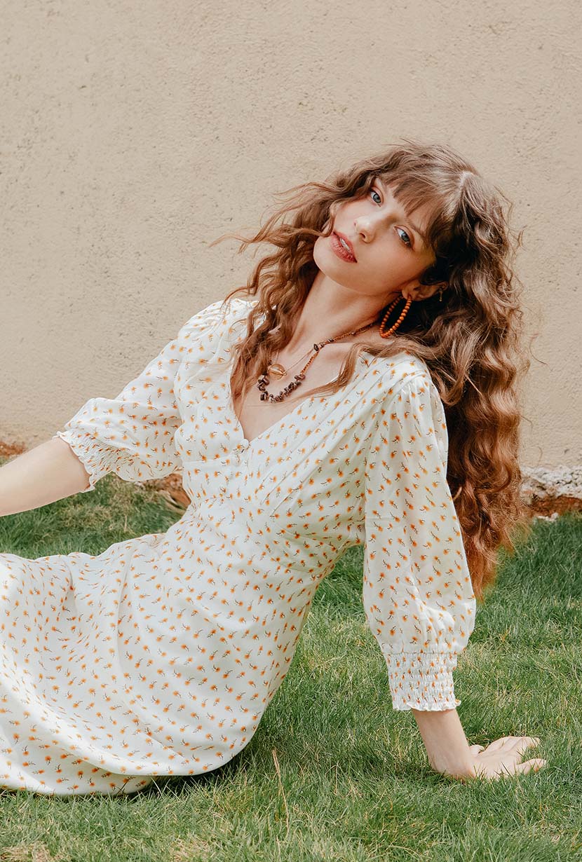 Gabriella Dress - Yellow Floral-XXS