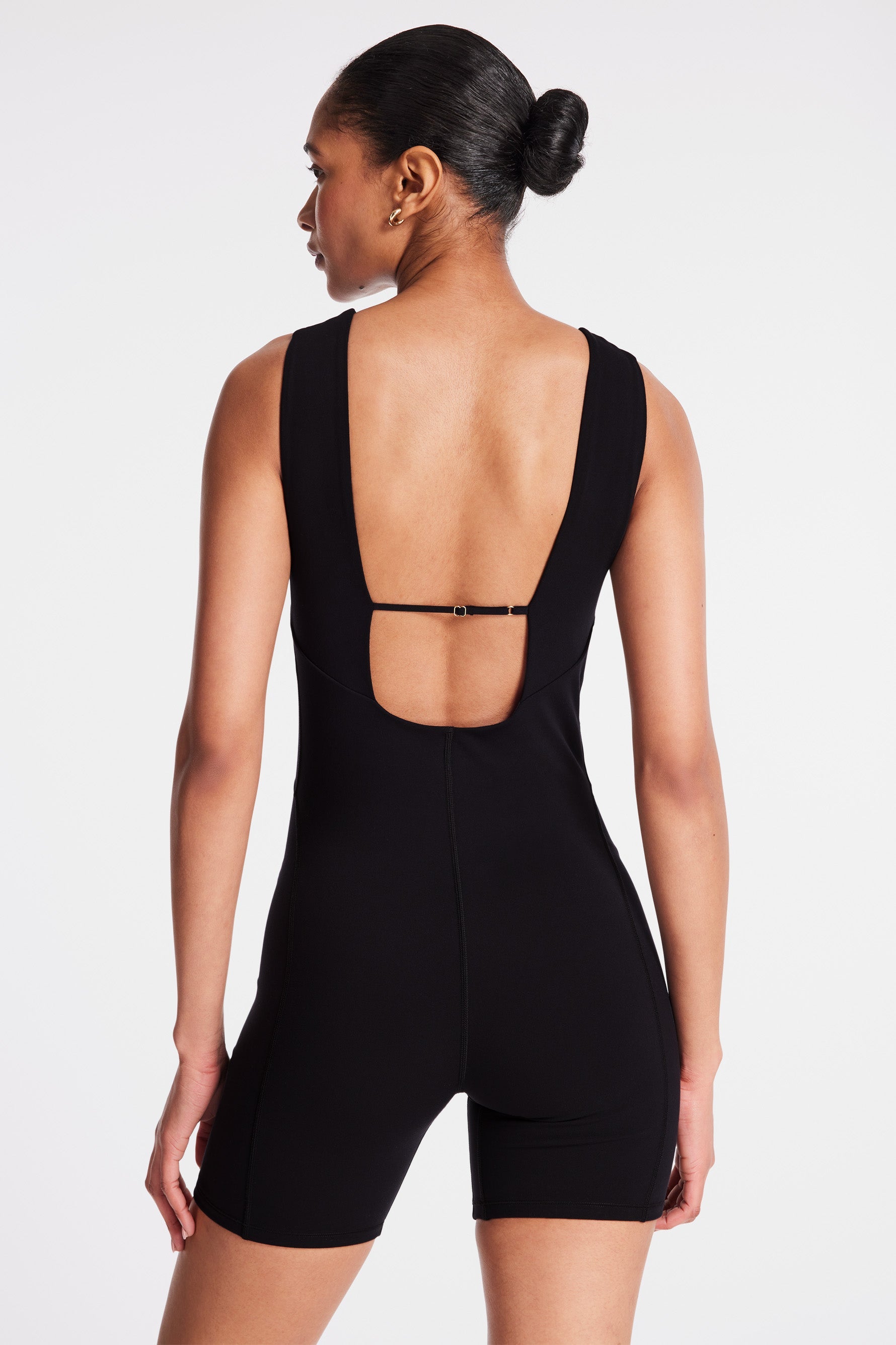 Calla Cutout Short Catsuit - Black