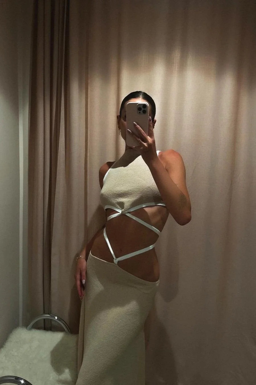 Lauryn Knit Top - Cream/ Sand